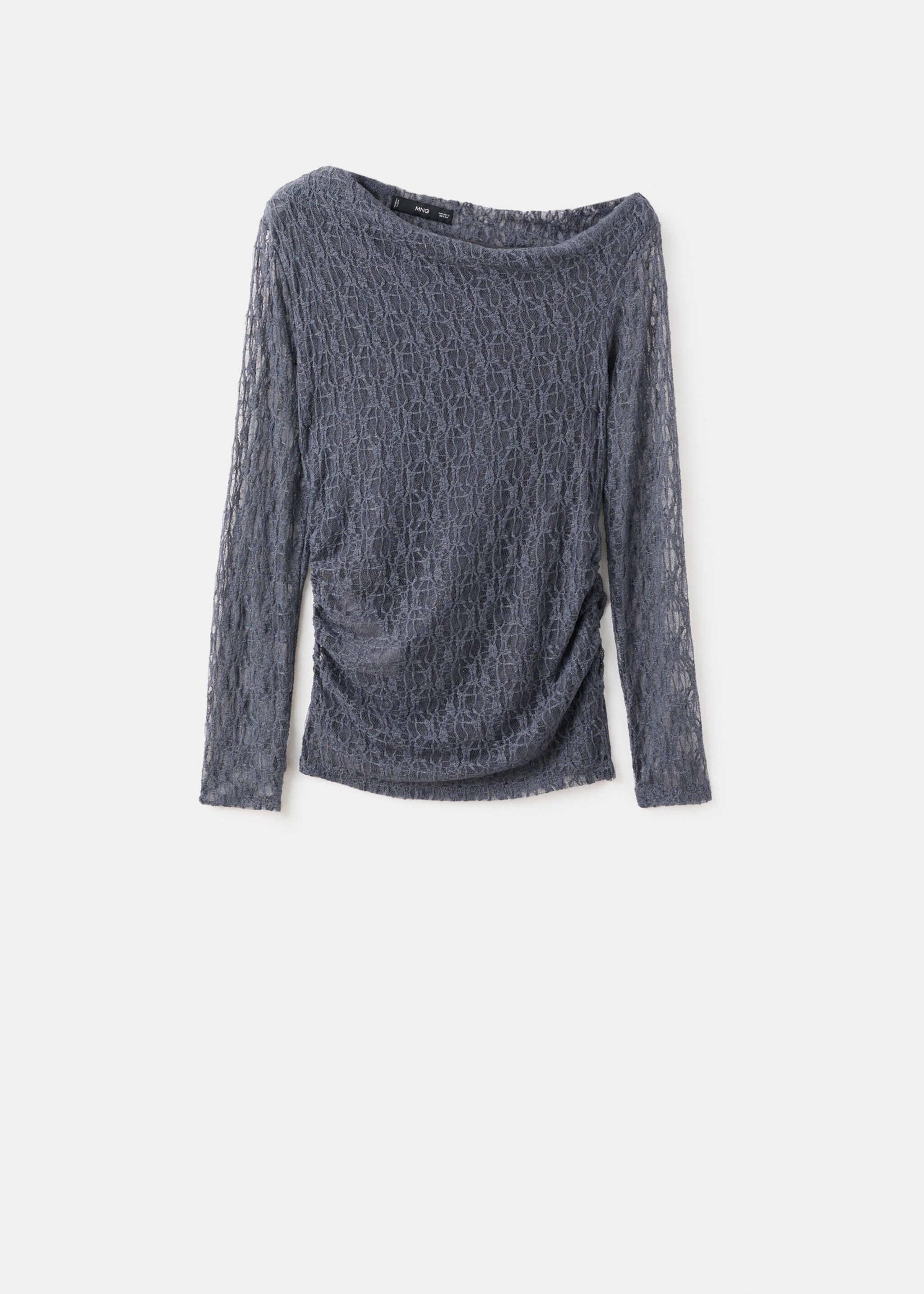 Asymmetrical neck lace top - Article without model, Grey. Ref: 17019118-00.