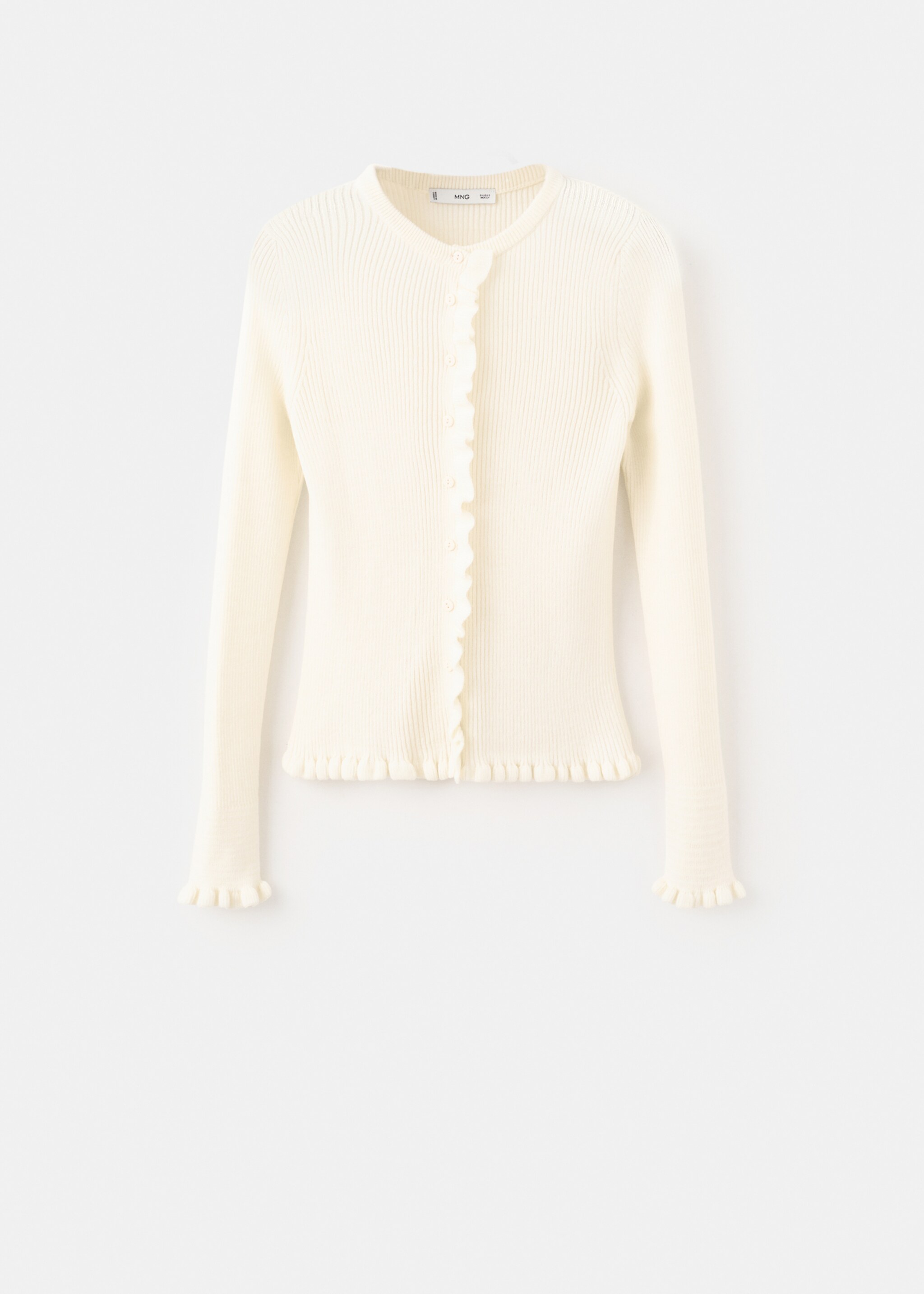 Cárdigan terminaciones festoneadas - Artículo sin modelo, Crudo. Ref: 17019122-00.