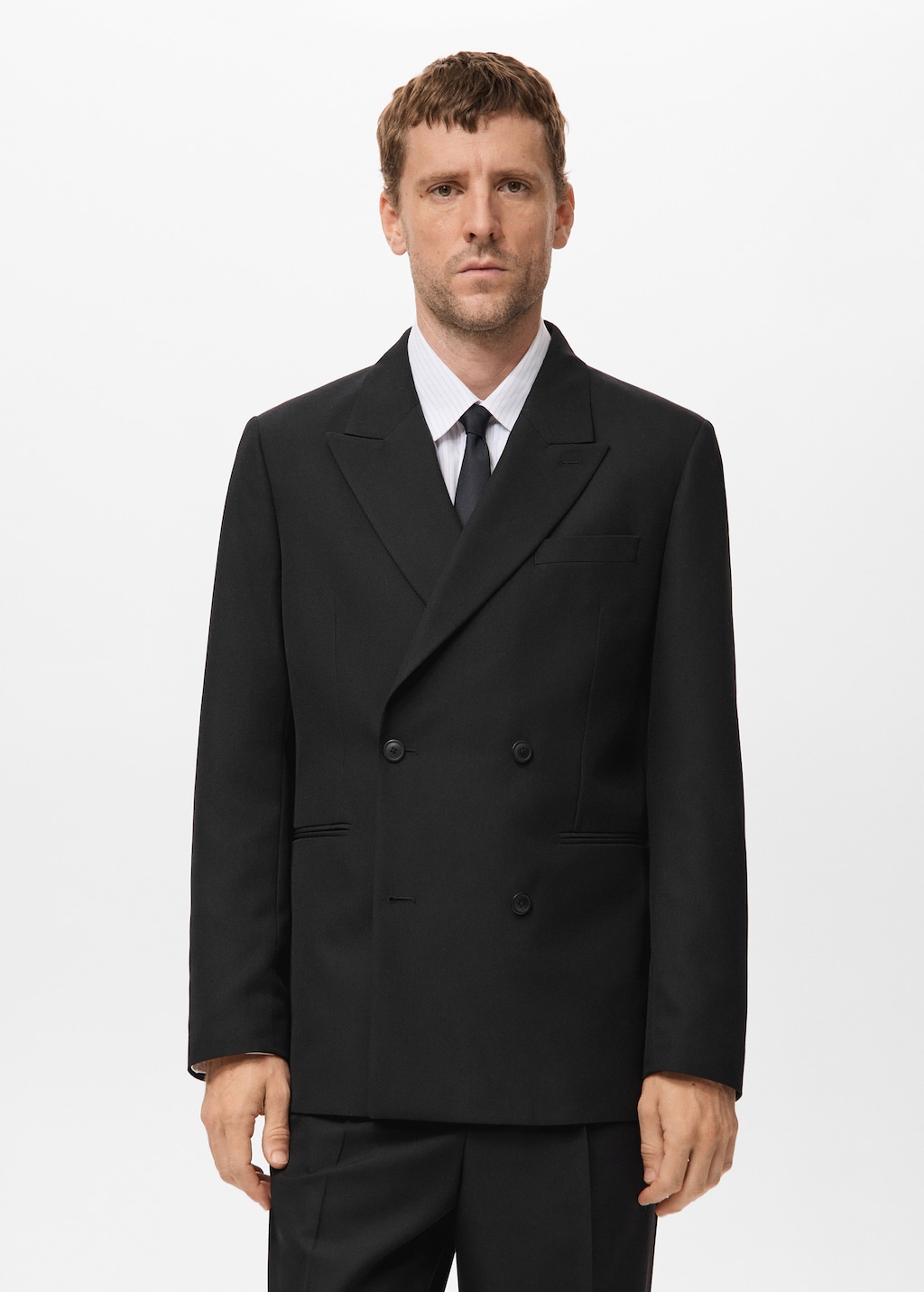 Regular-fit double-breasted jacket - Men | MANGO USA