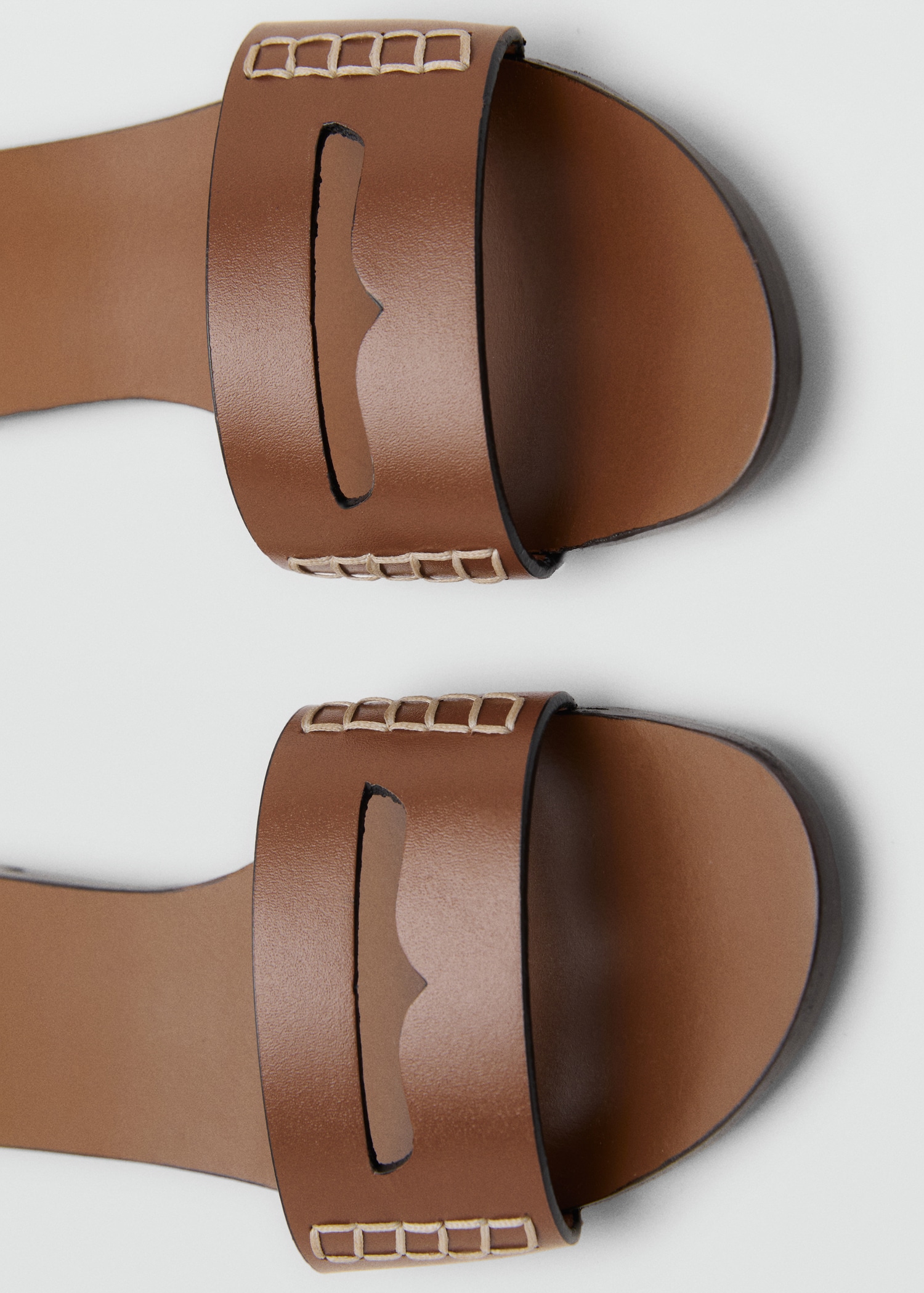 Leather sandals with a wide strap - Women | MANGO United Kingdom