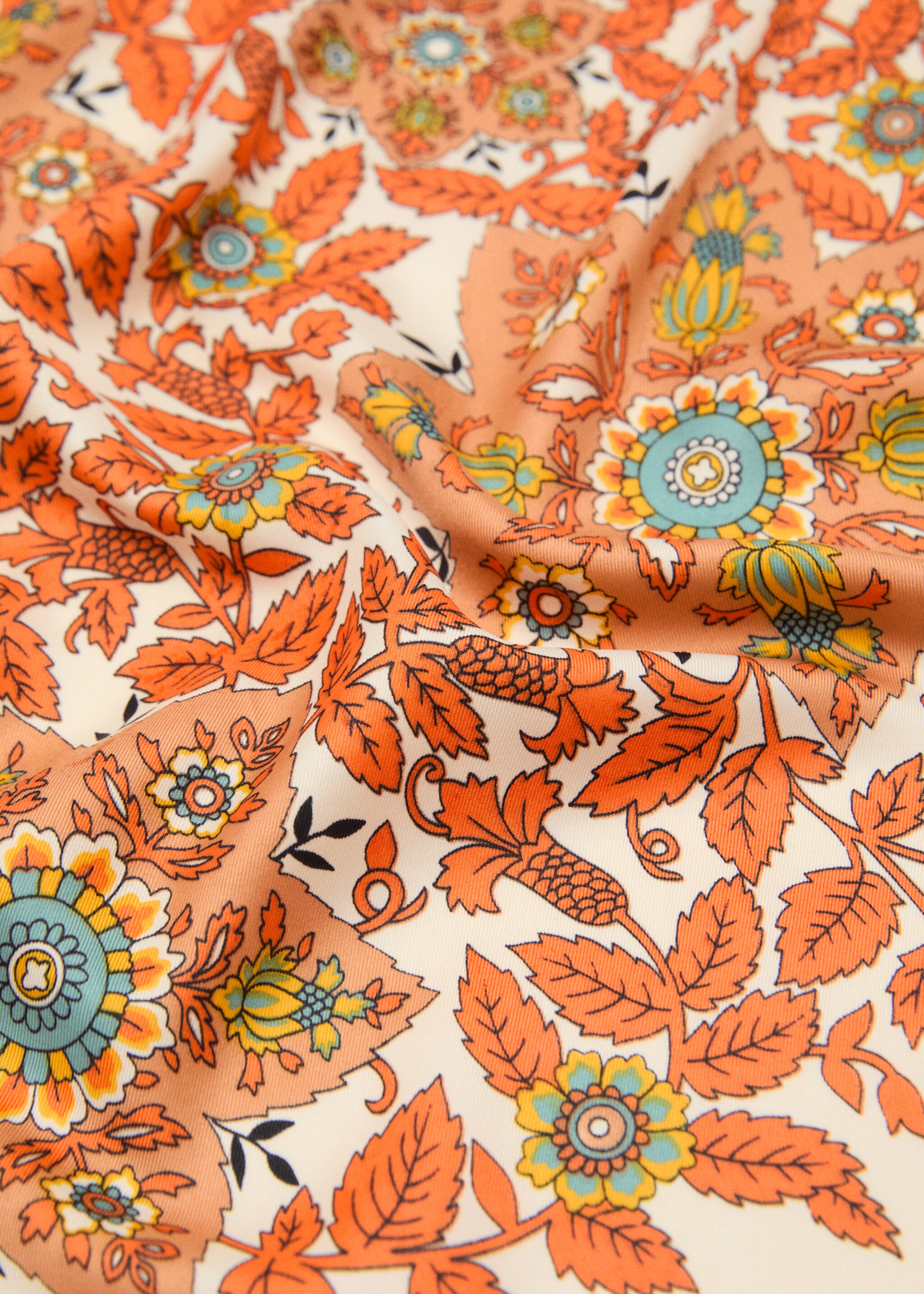 Leaf-print scarf - Medium plane