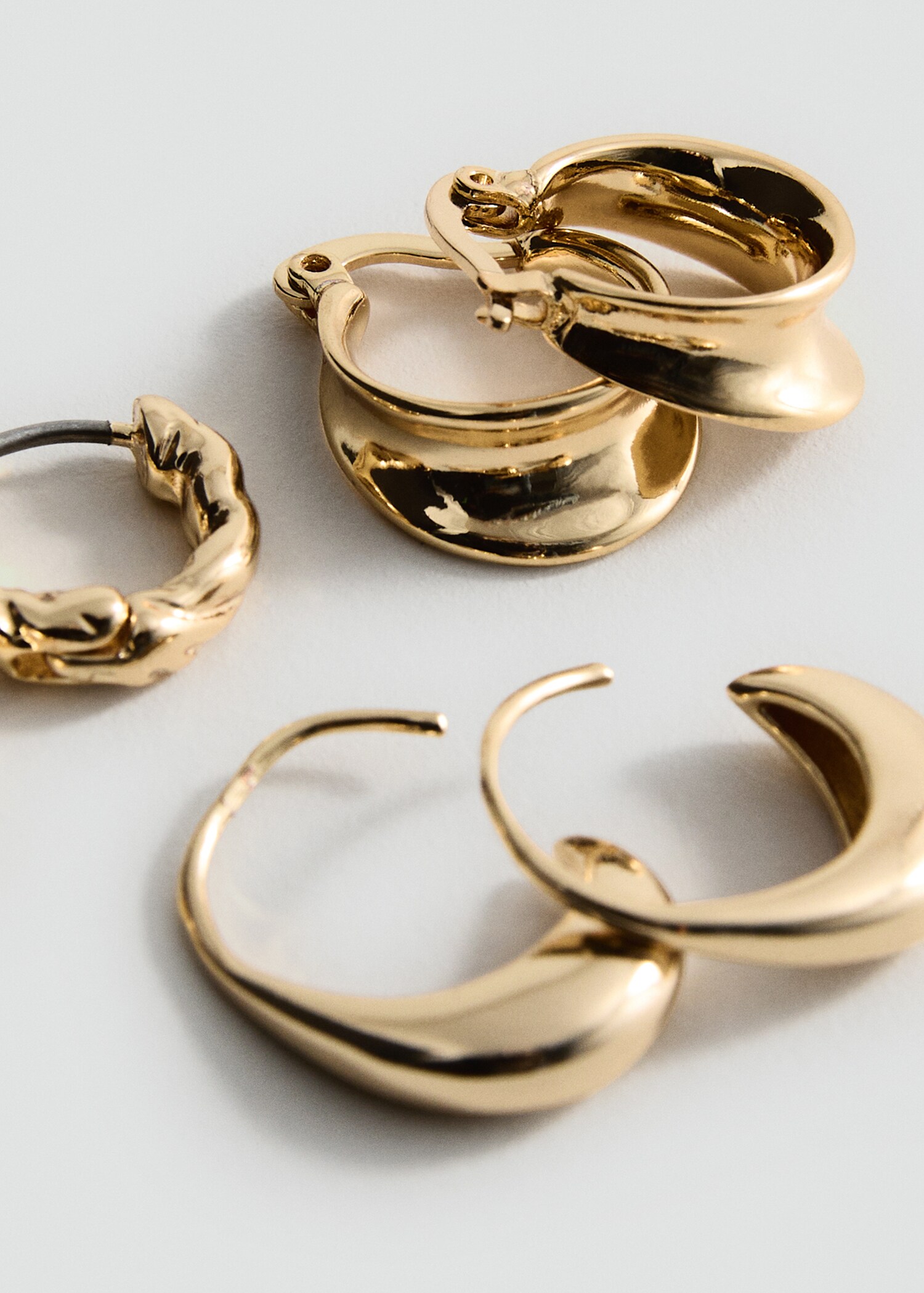Set of 3 hoop earrings - Medium plane