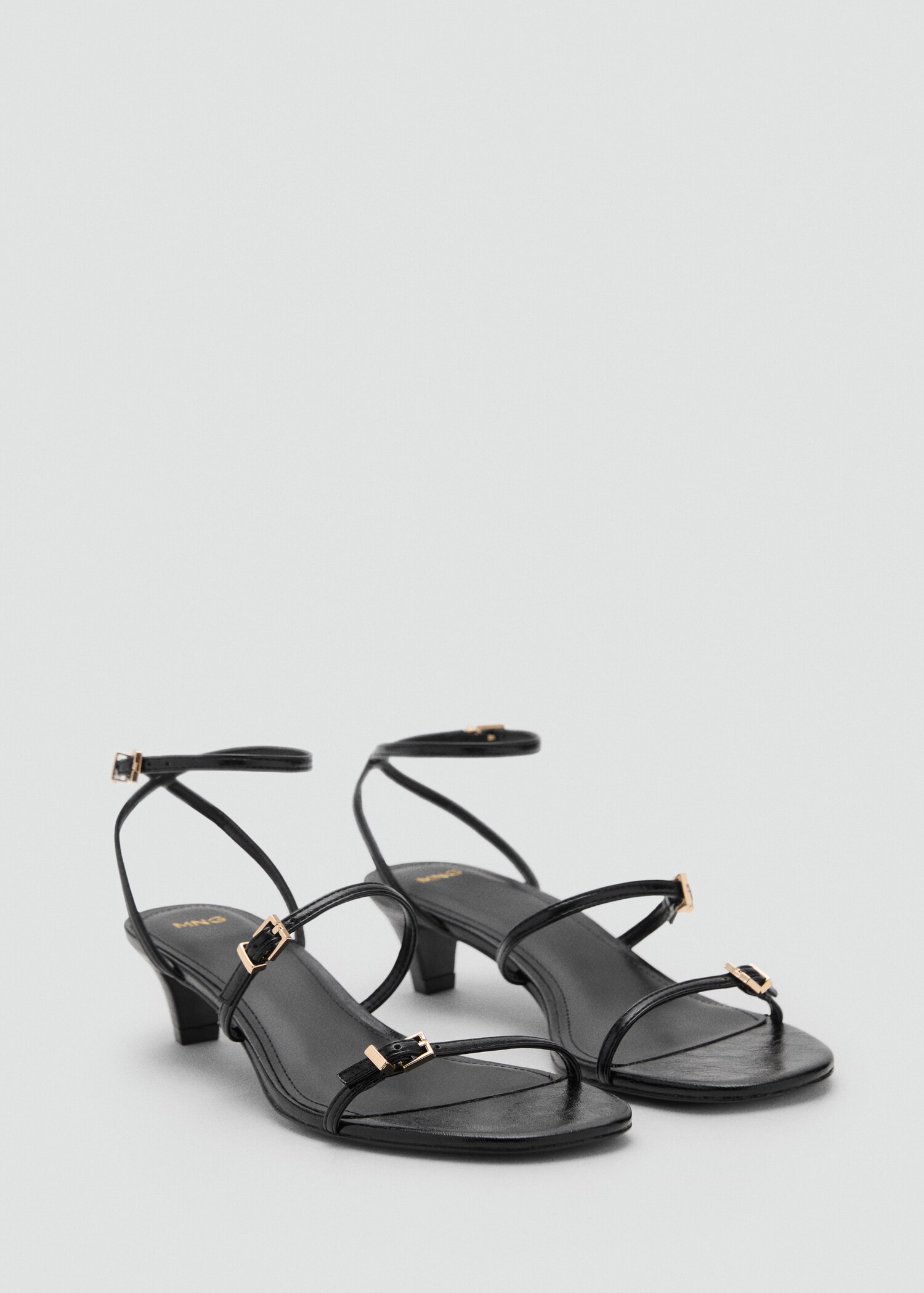 Kitten-heel sandals with buckle - Medium plane