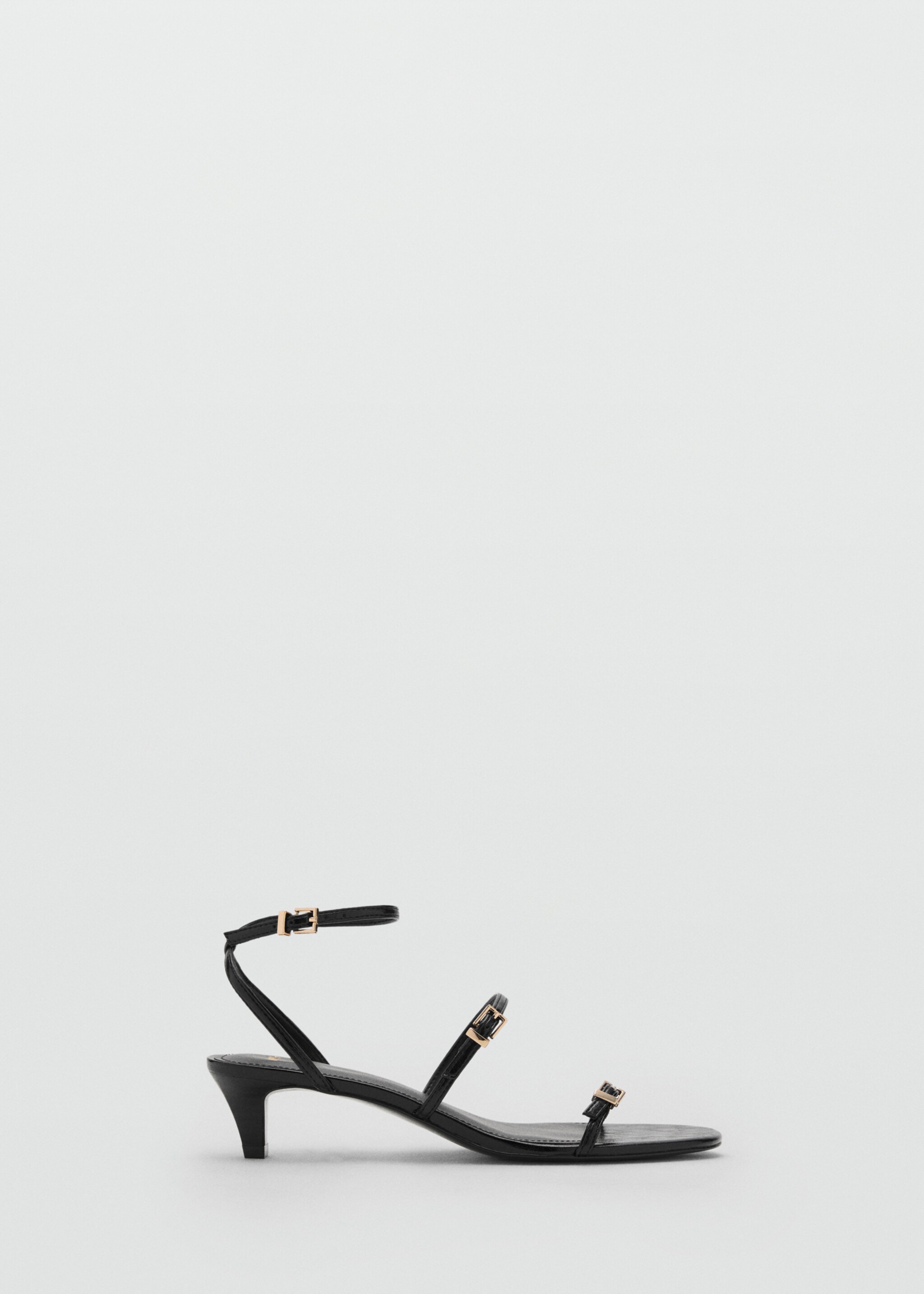 Kitten-heel sandals with buckle - Article without model, Black. Ref: 17021148-00.