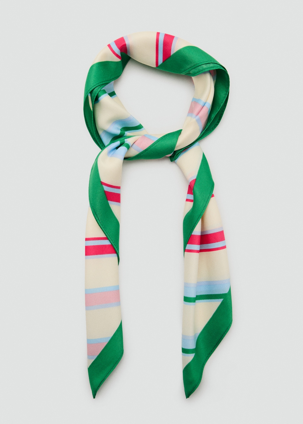 【threetimes】25HS★ Caribe Scarf Zexik 4 Pcs 35 Inches Silk Hair Scarf for Women - Head Wrap