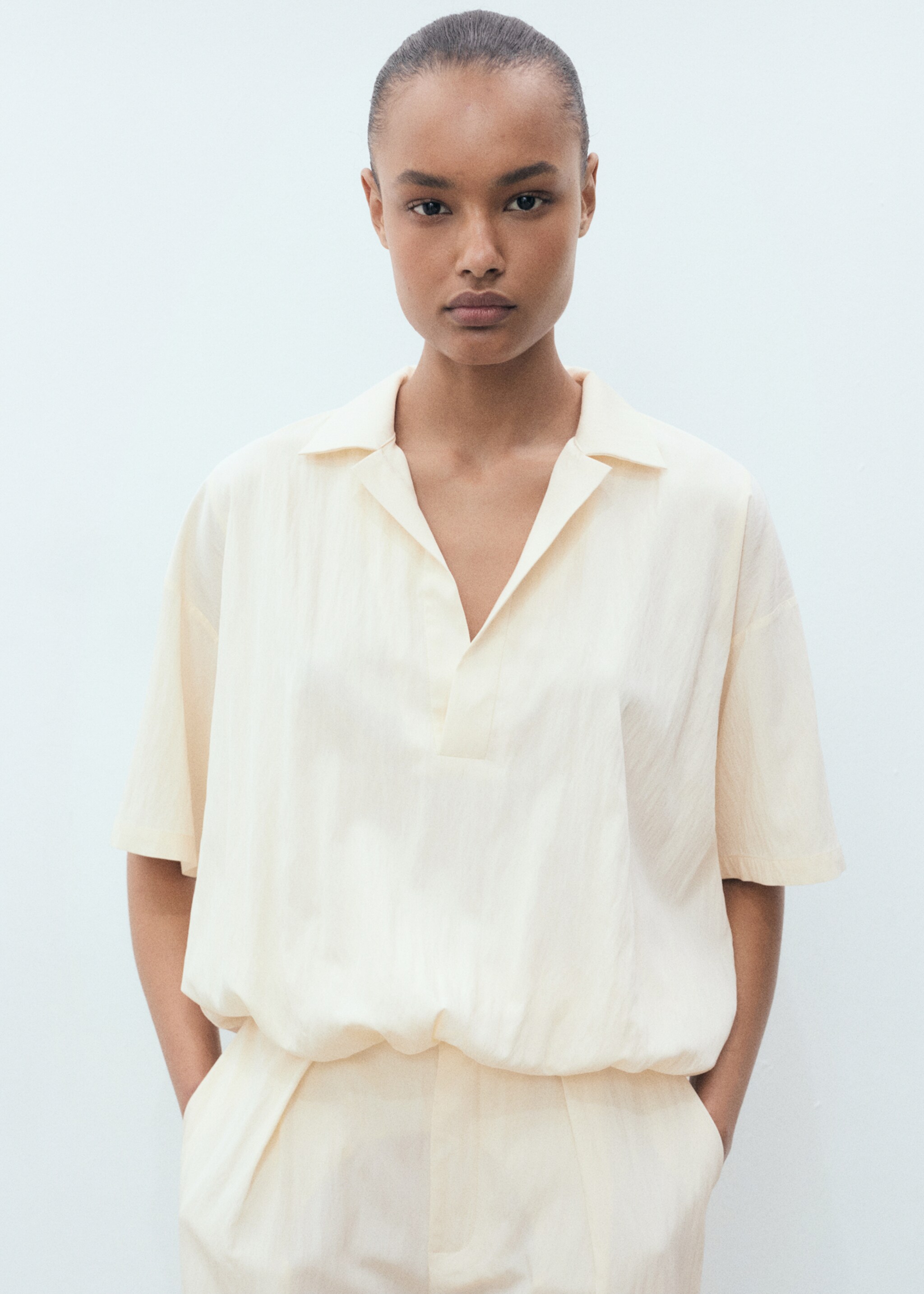Crop poffende blouse - Middenvlak