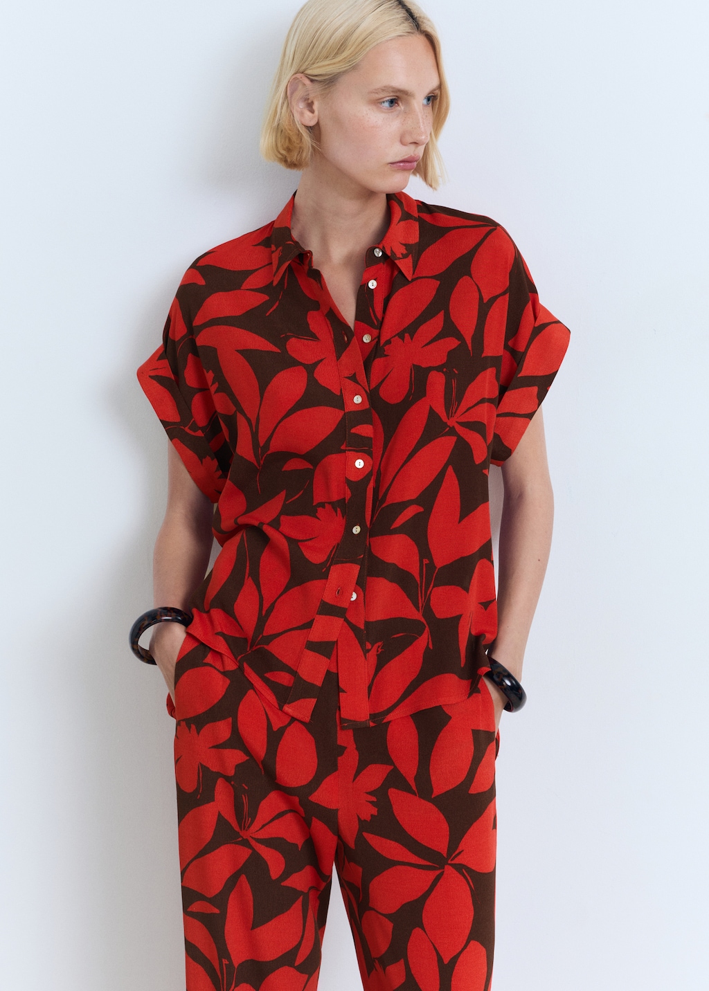 Flowy printed trousers