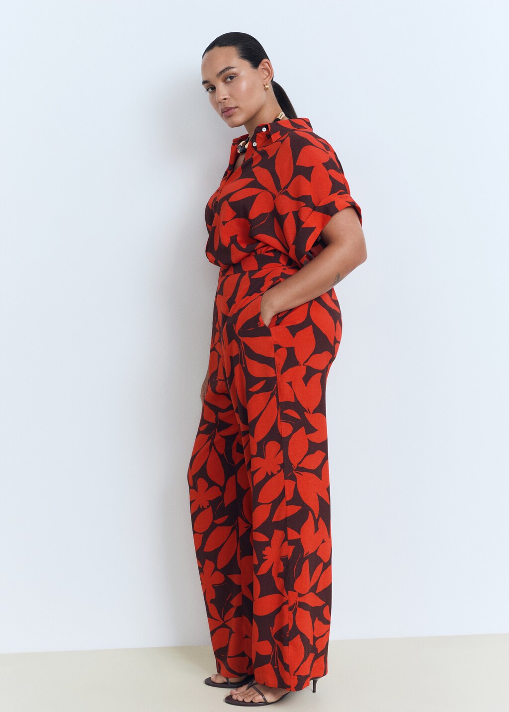 Flowy printed trousers