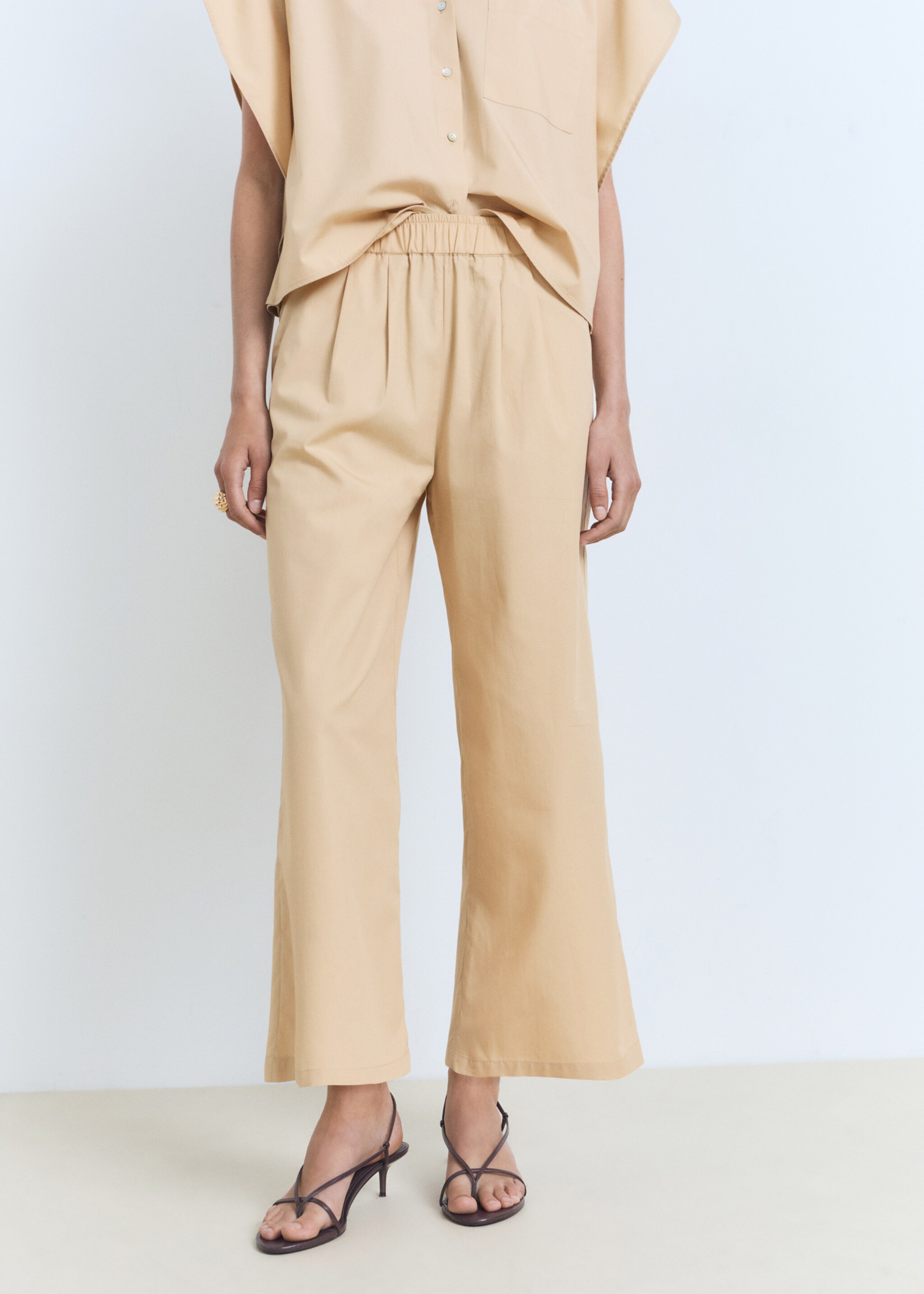 Straight-cut crop trousers - Medium plane