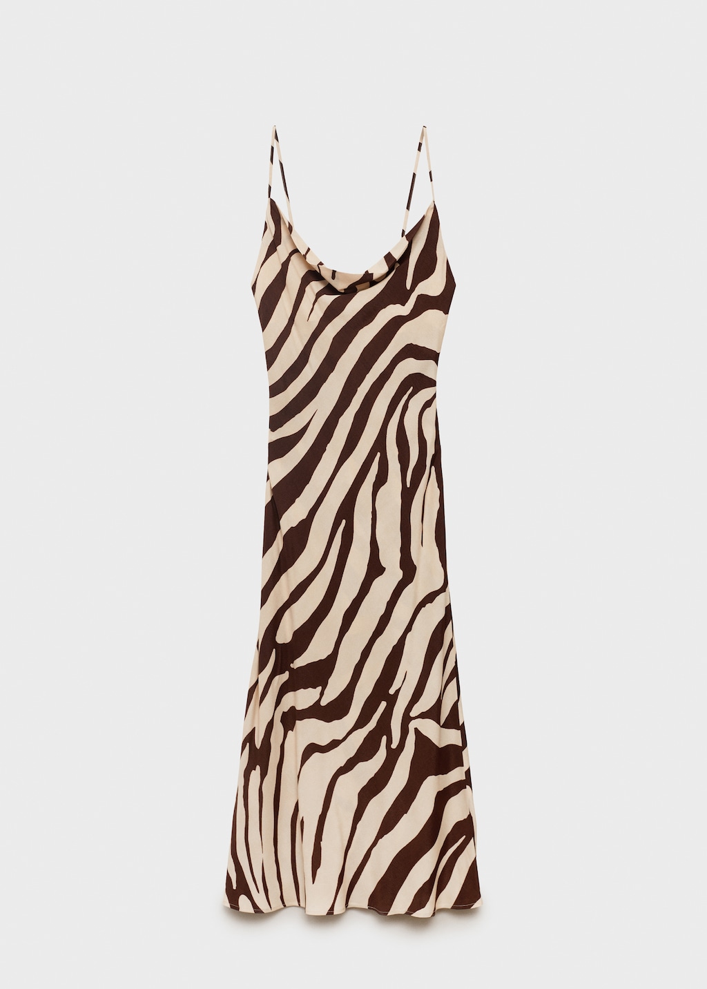 Zebra-print dress with draped neckline