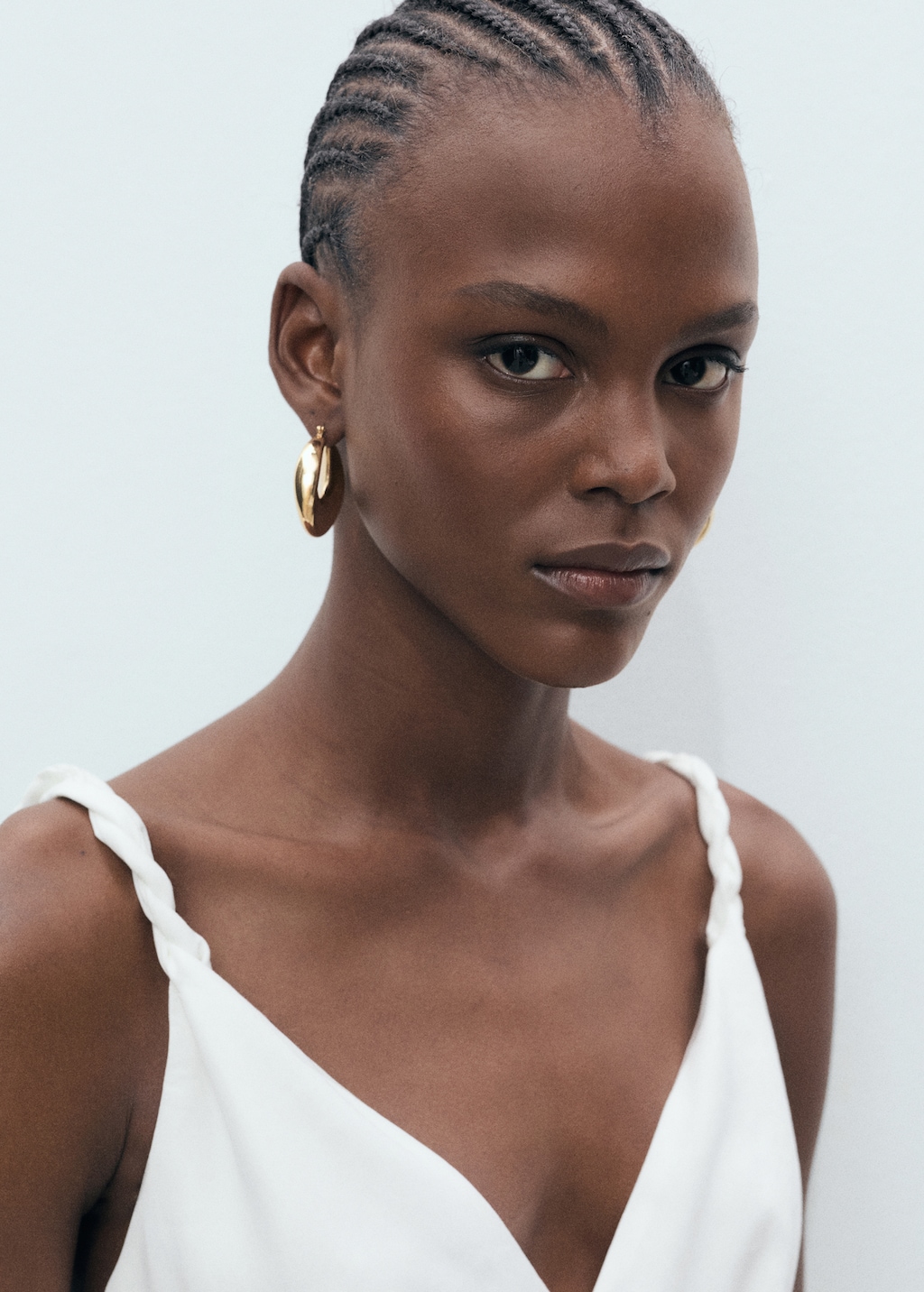 V-neckline long dress