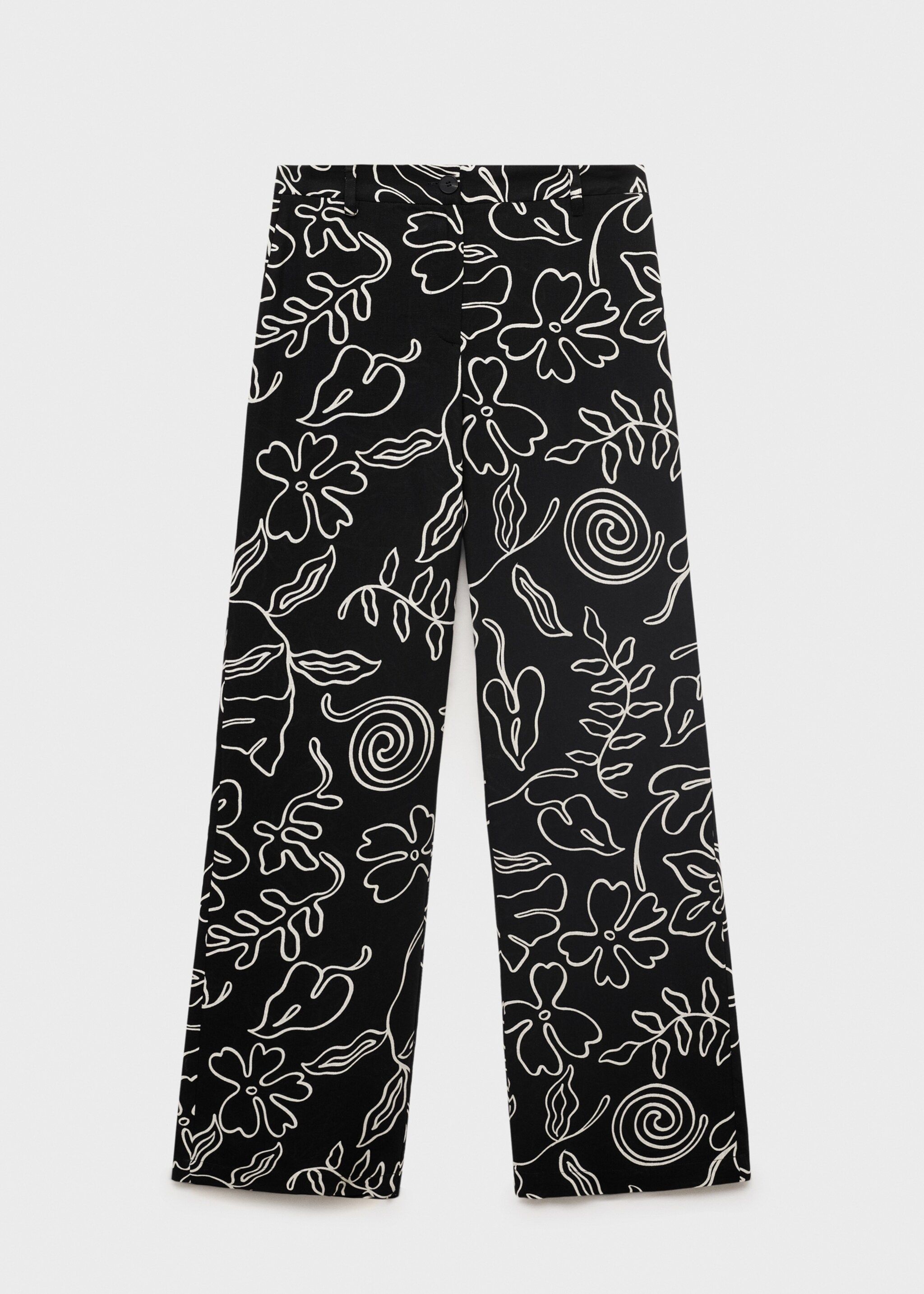 Floral-print linen-blend trousers - Article without model