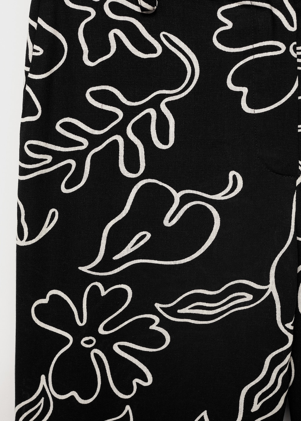 Floral-print linen-blend pants