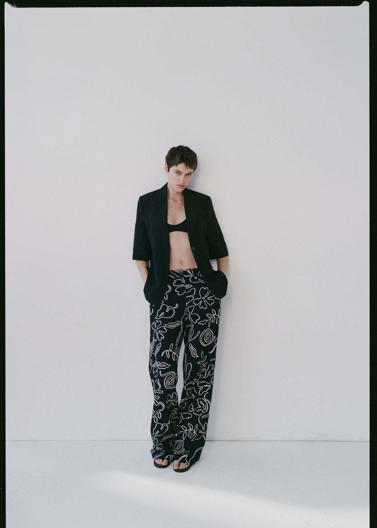 Floral-print linen-blend trousers - Details of the article 6
