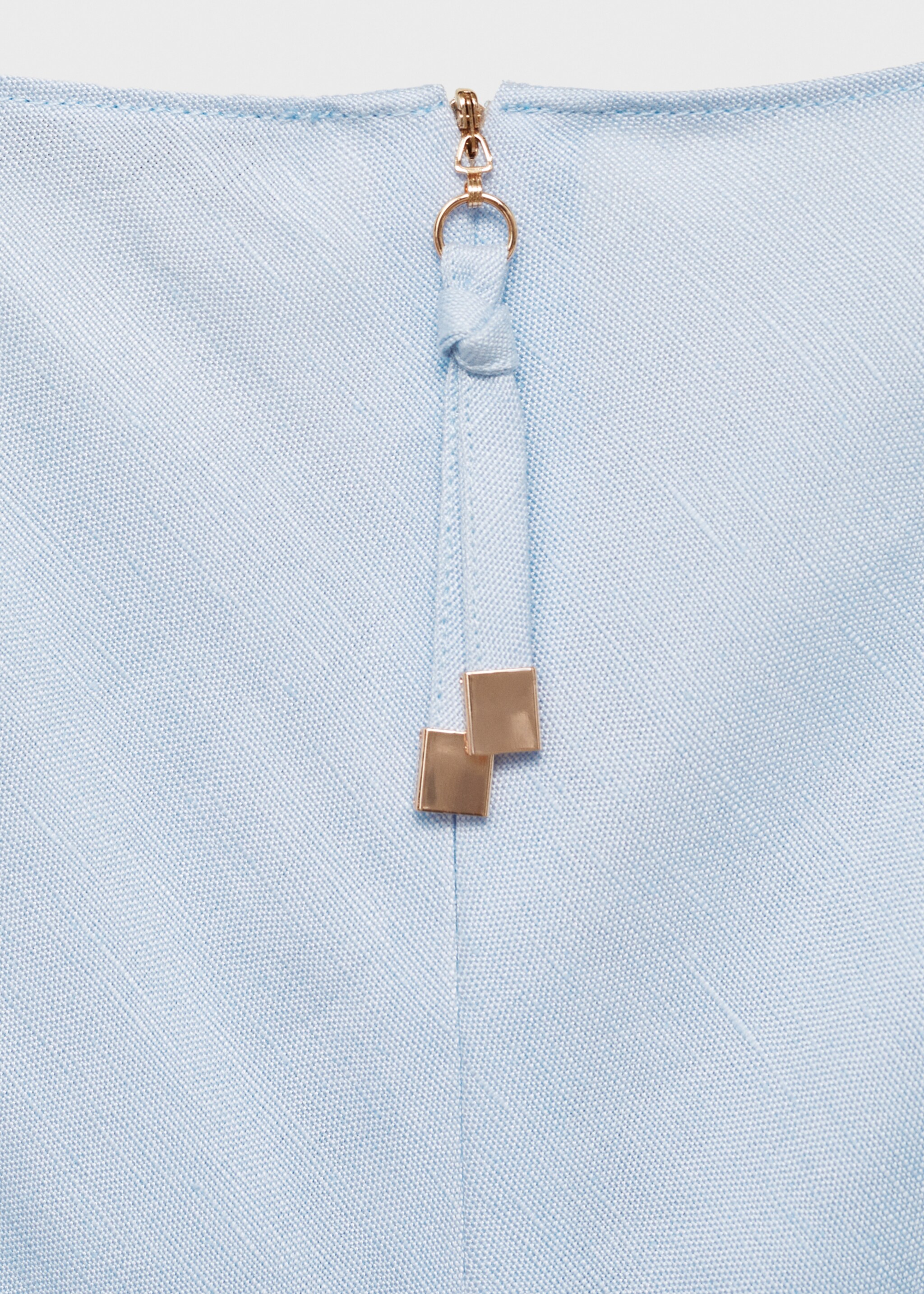 Linen-blend midi dress - Details of the article 0, Aqua Green. Ref: 17021172-00.