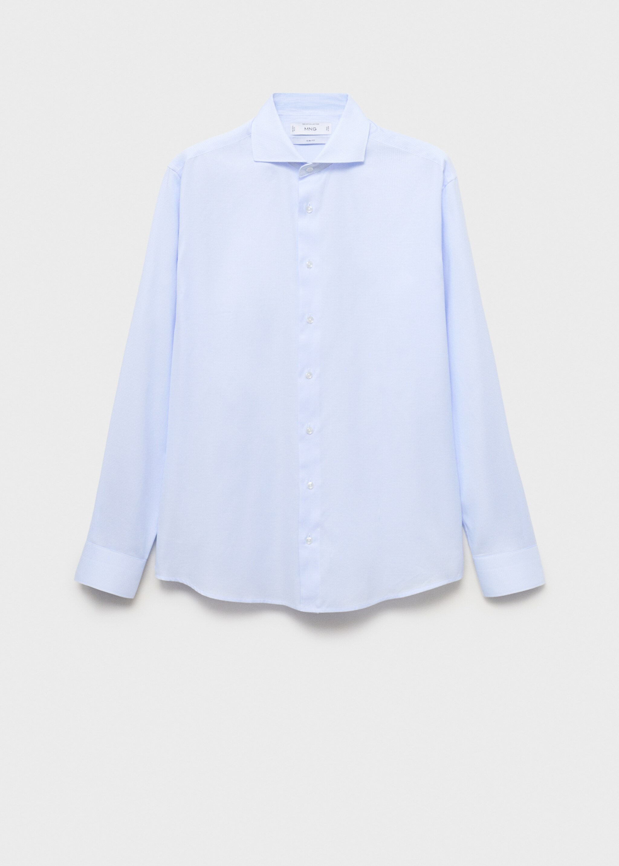 Slim-fit micro-print twill suit shirt - Article without model