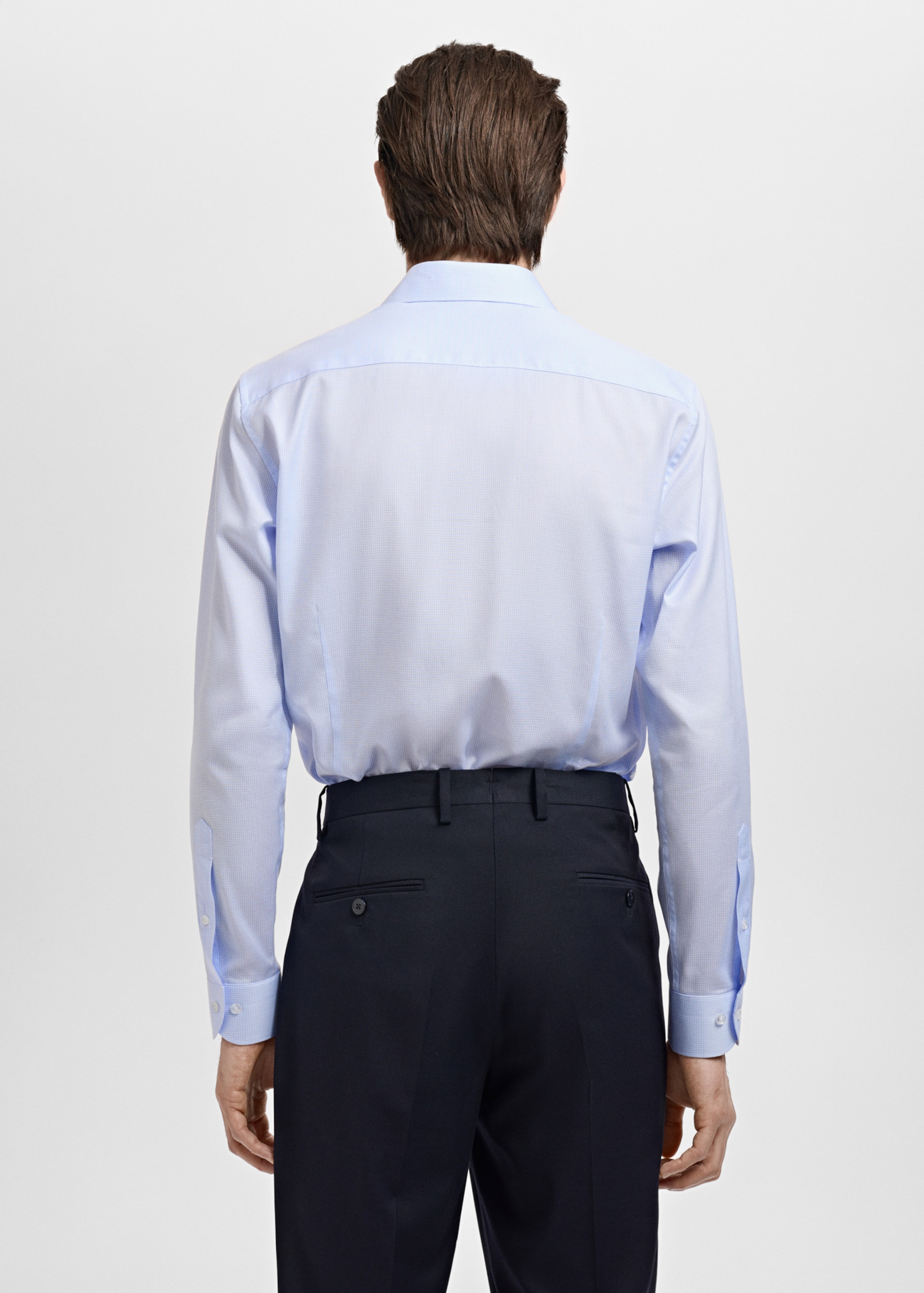 Slim-fit micro-print twill suit shirt - Reverse of the article
