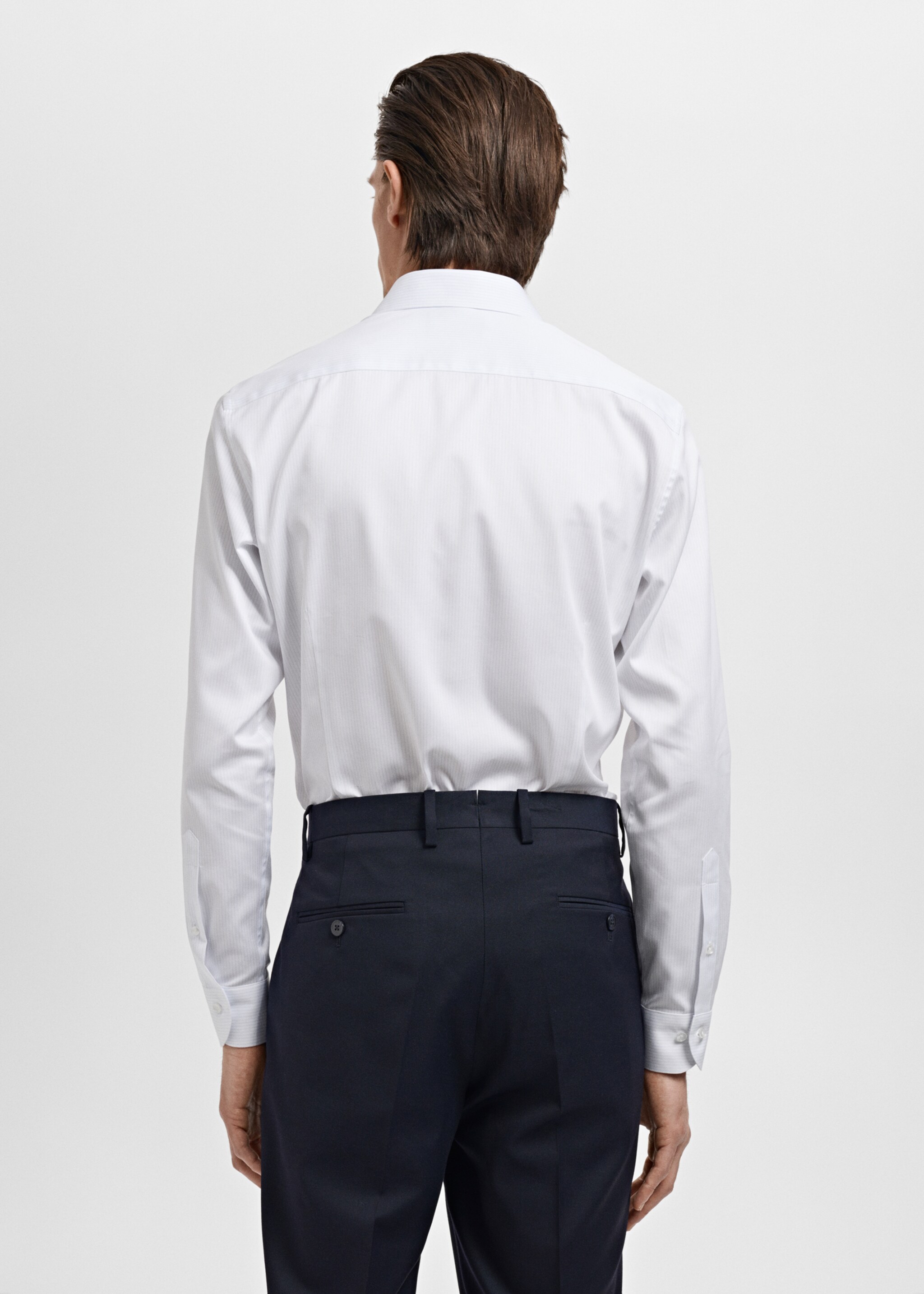 Slim fit cotton striped suit shirt - Reverse of the article