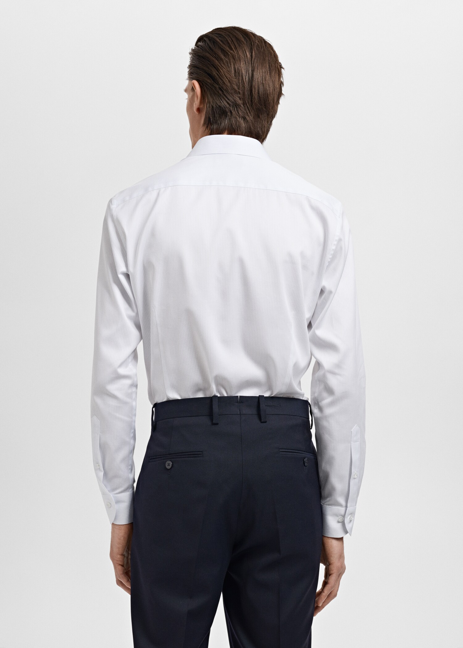 Slim fit cotton striped suit shirt - Reverse of the article