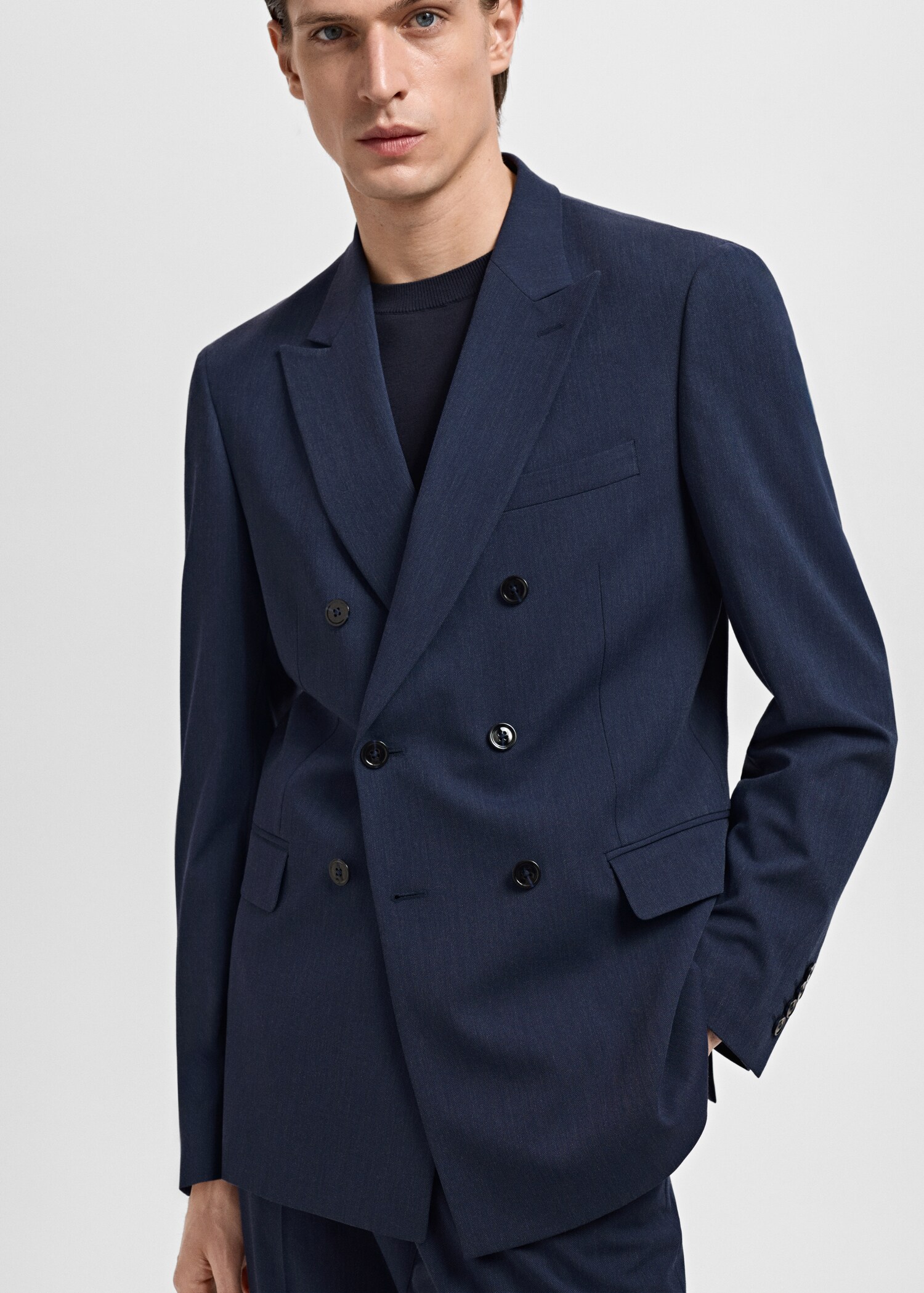 Monaco double-breasted slim-fit suit blazer - Details of the article 6