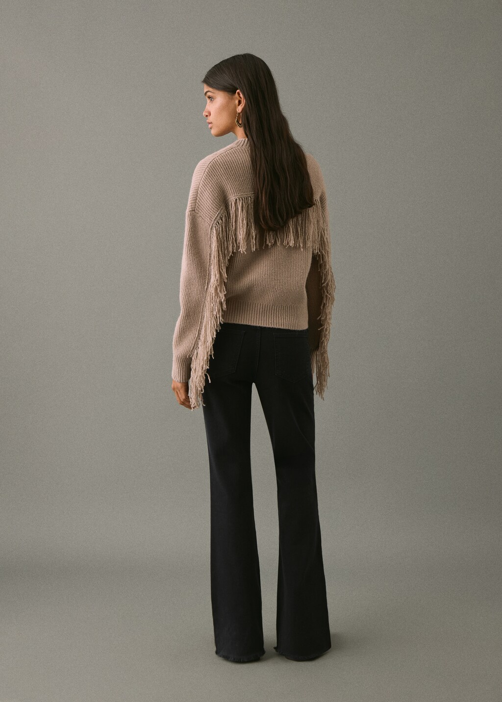 Flared jeans with studs