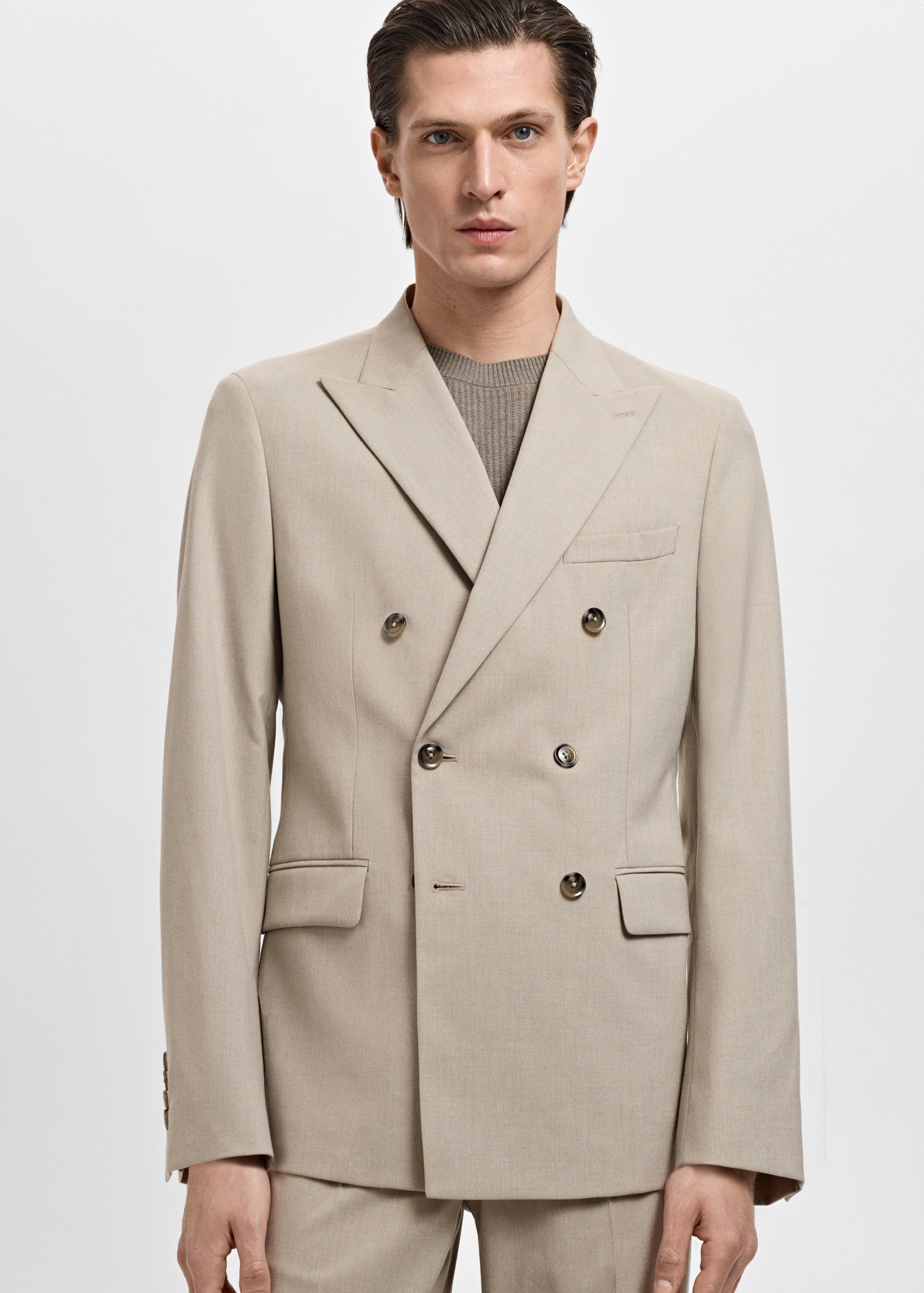 Monaco double-breasted slim-fit suit jacket Men MANGO United