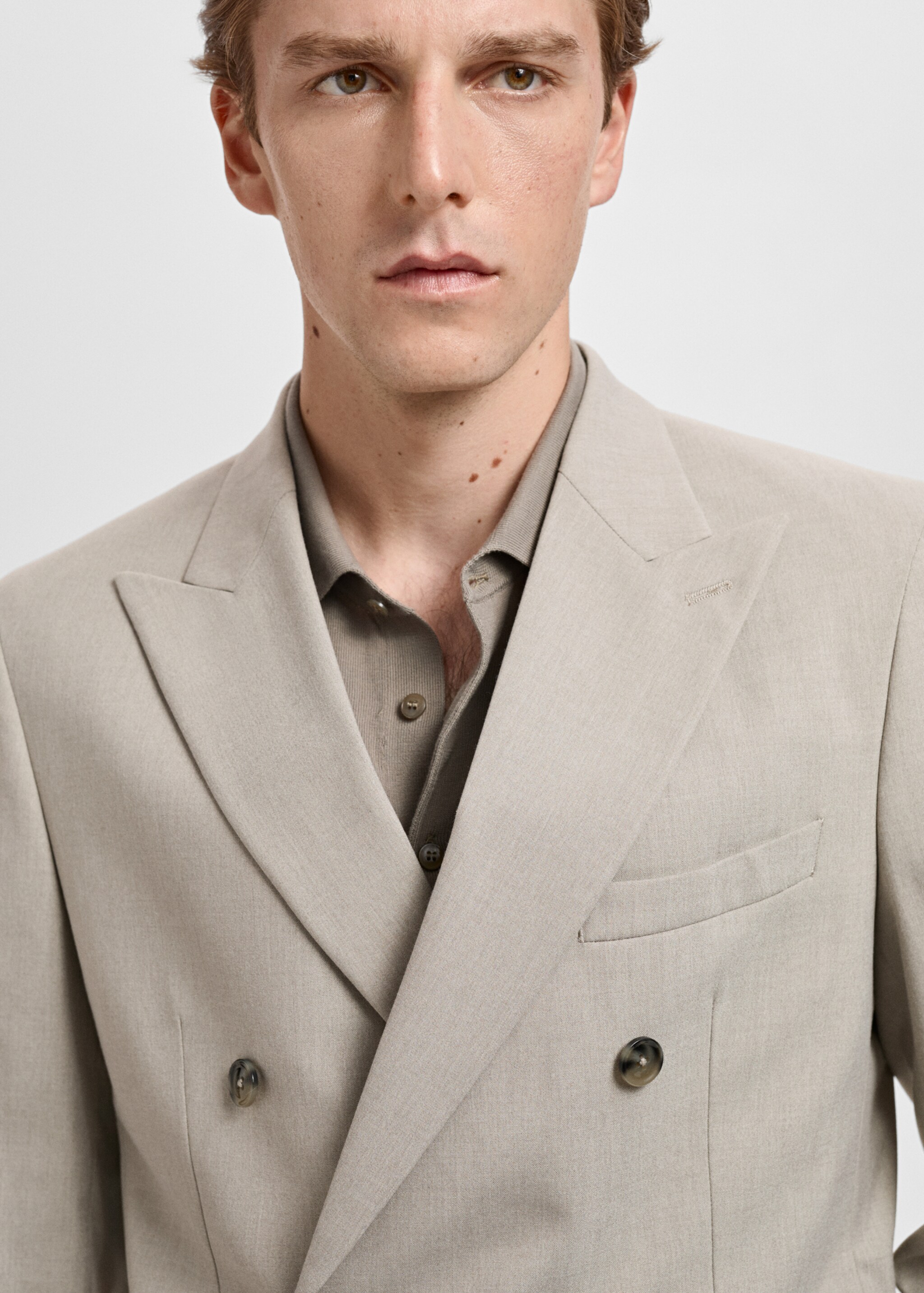 Monaco double-breasted slim-fit suit jacket - Details of the article 1