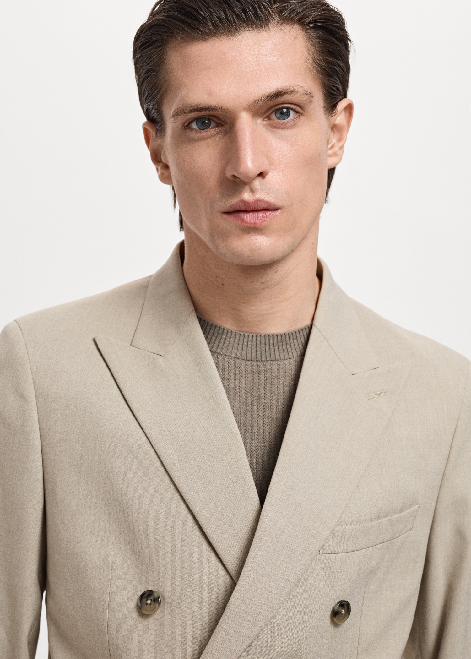 Monaco double-breasted slim-fit suit blazer Men MANGO USA