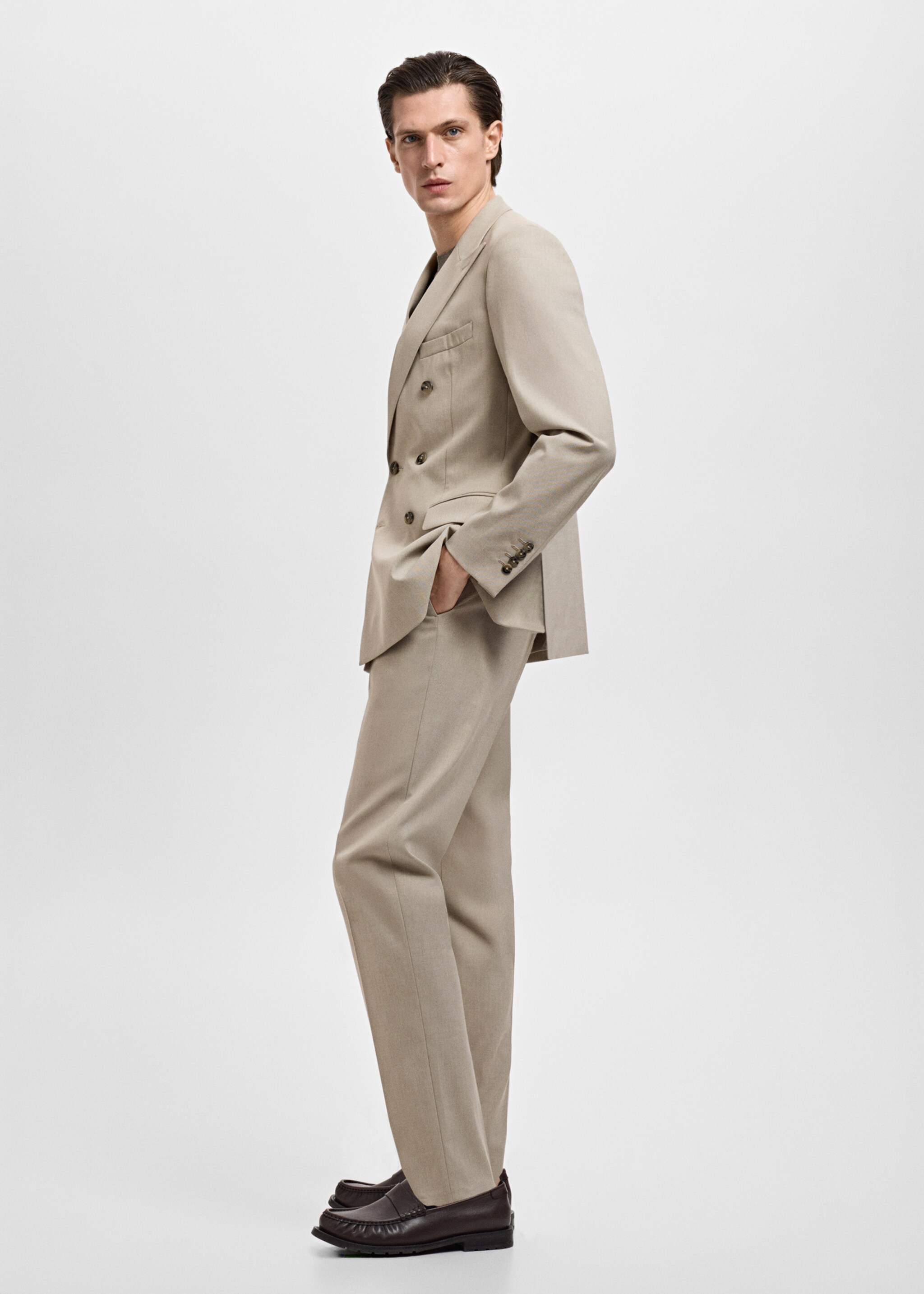 Monaco double-breasted slim-fit suit jacket - Details of the article 2
