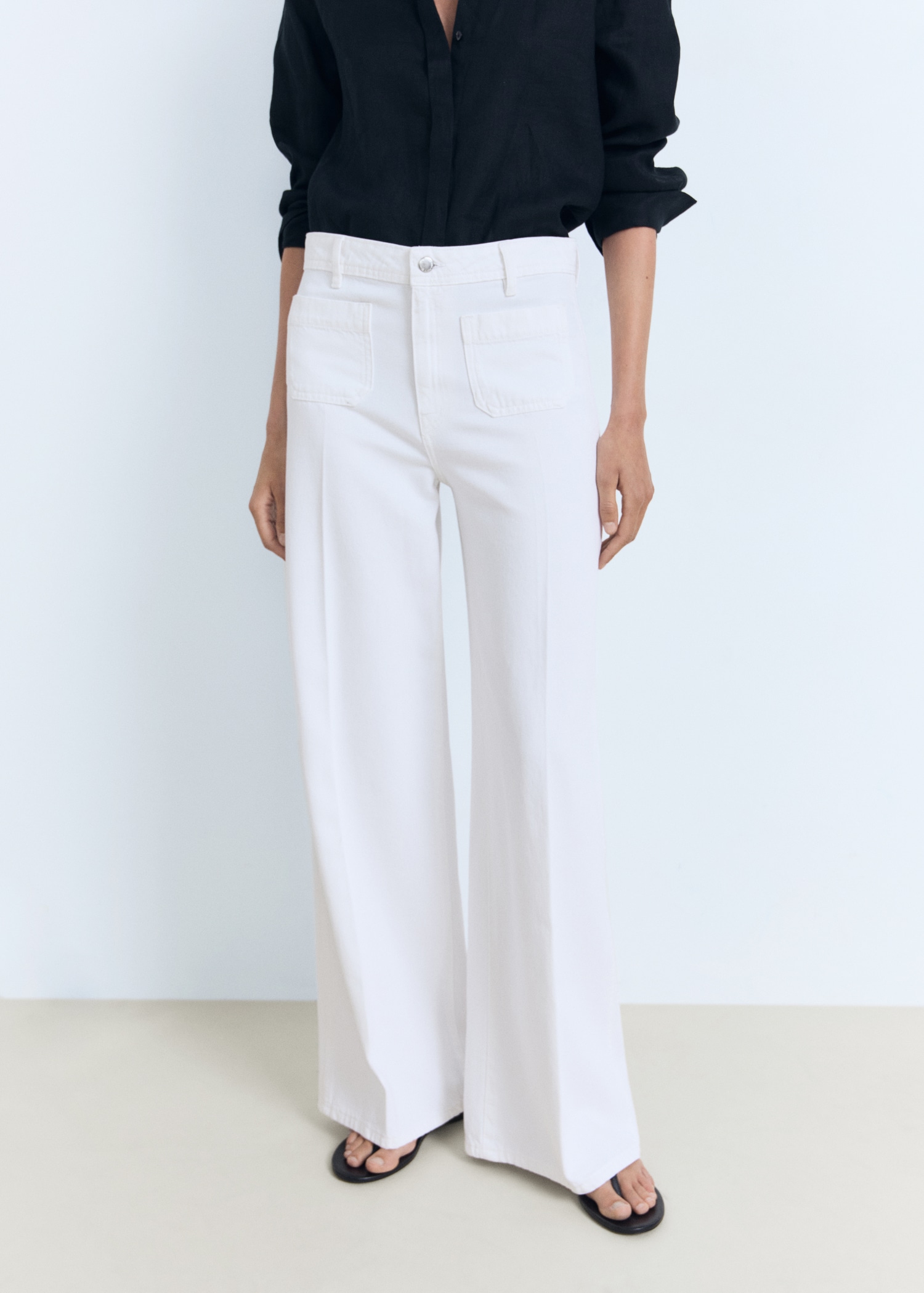 Jean wideleg poches taille haute - Plan moyen