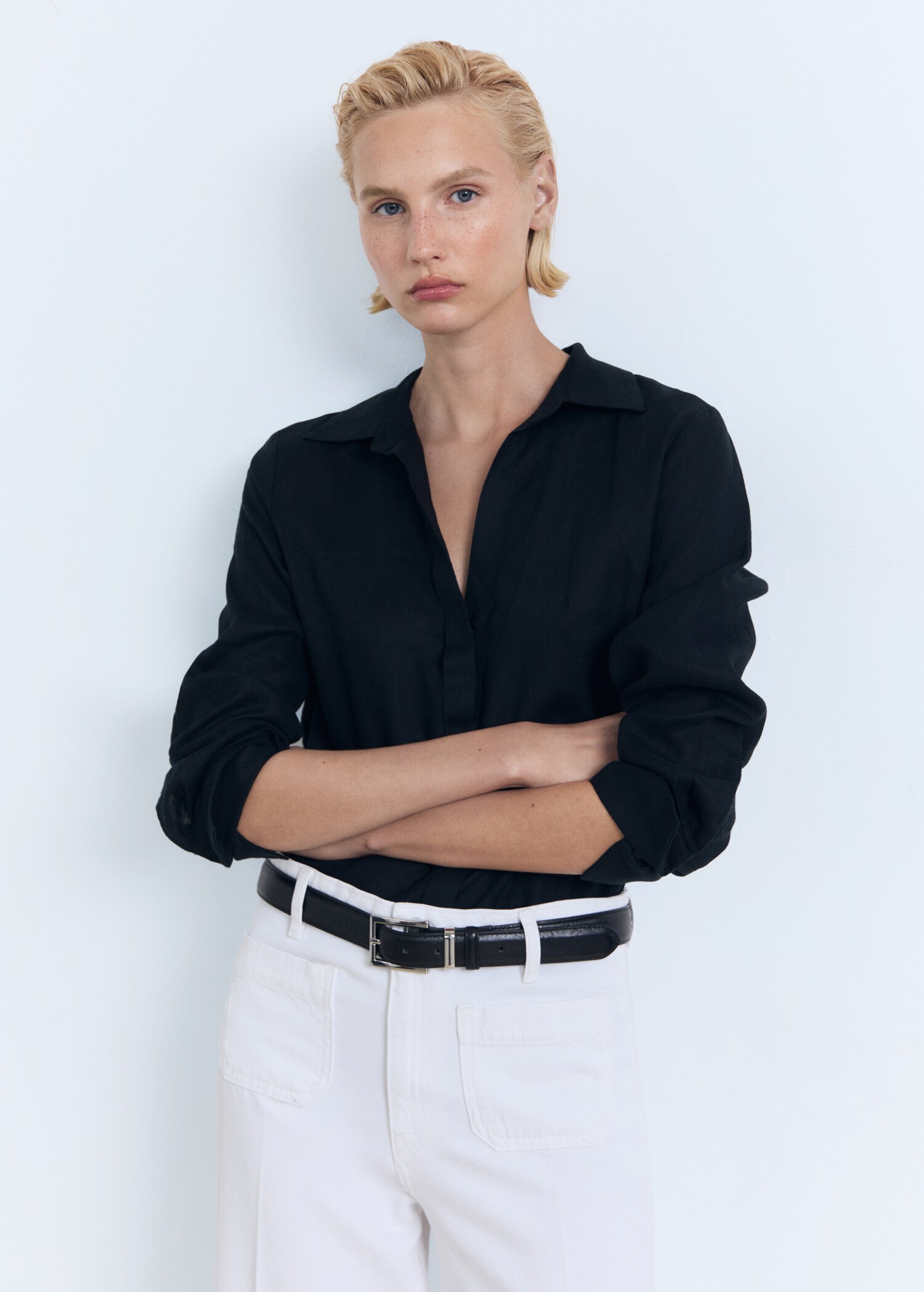 Wide-leg jeans with pockets - Details of the article 1