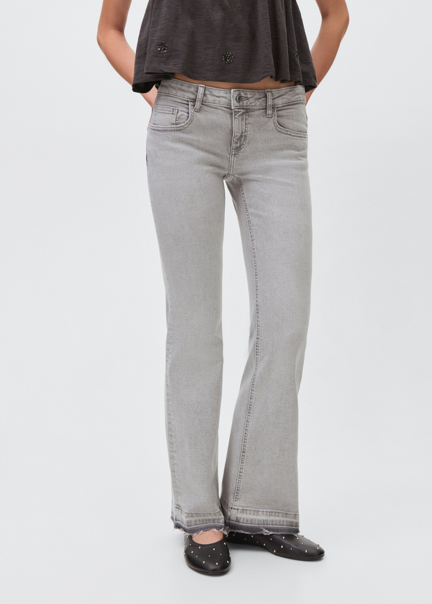 Low-waist flared jeans - Medium plane
