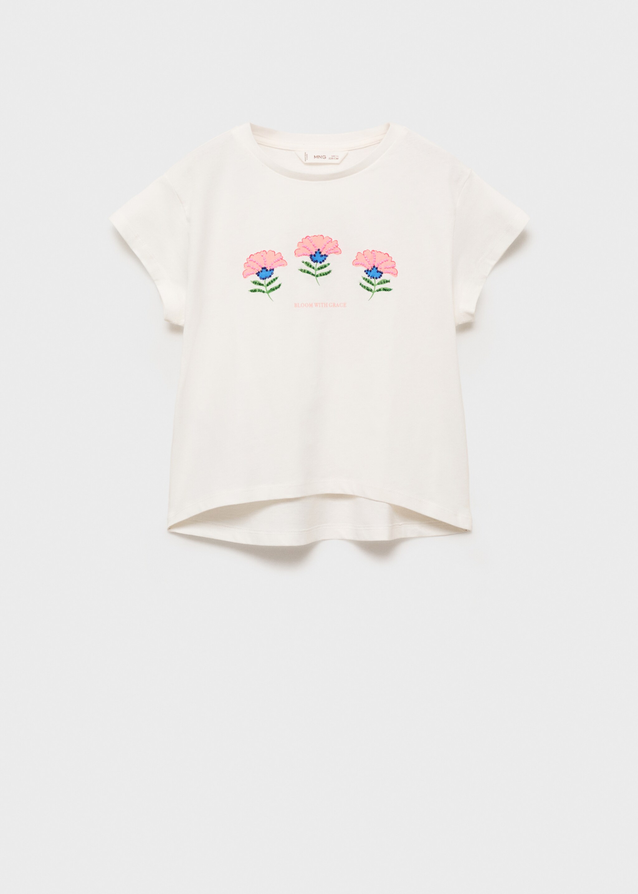 Bedrucktes Shirt mit Perlen - Artikel ohne Model