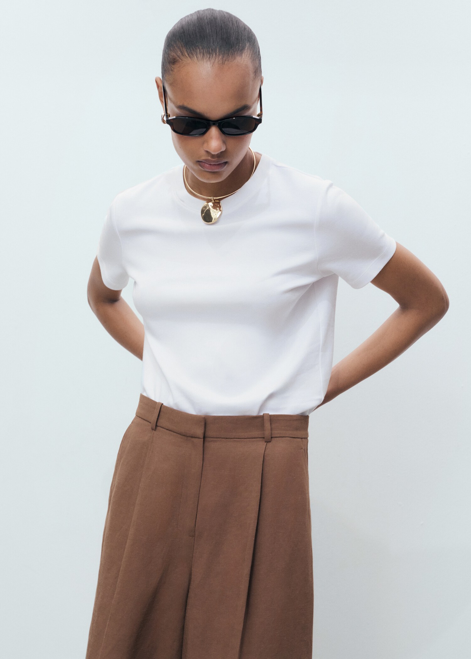 Cotton short-sleeved t-shirt - Medium plane