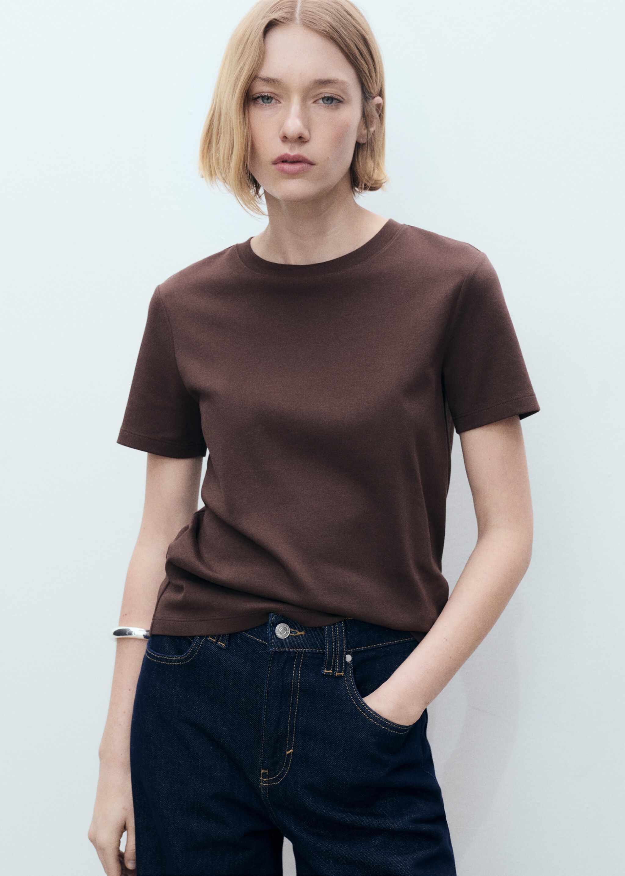 Cotton short-sleeved t-shirt - Medium plane