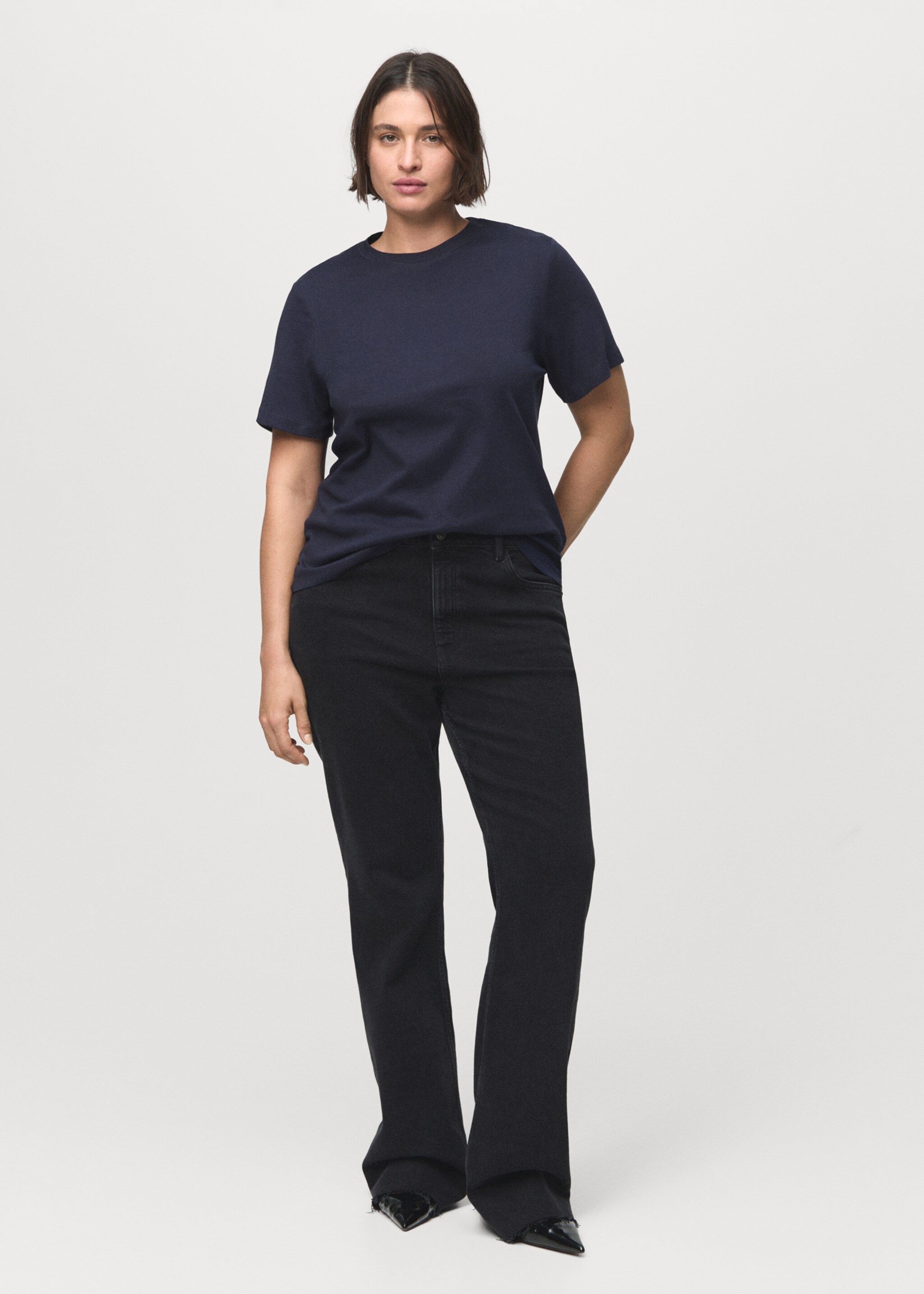 Cotton short-sleeved t-shirt - Details of the article 3, Navy. Ref: 17021197-00.