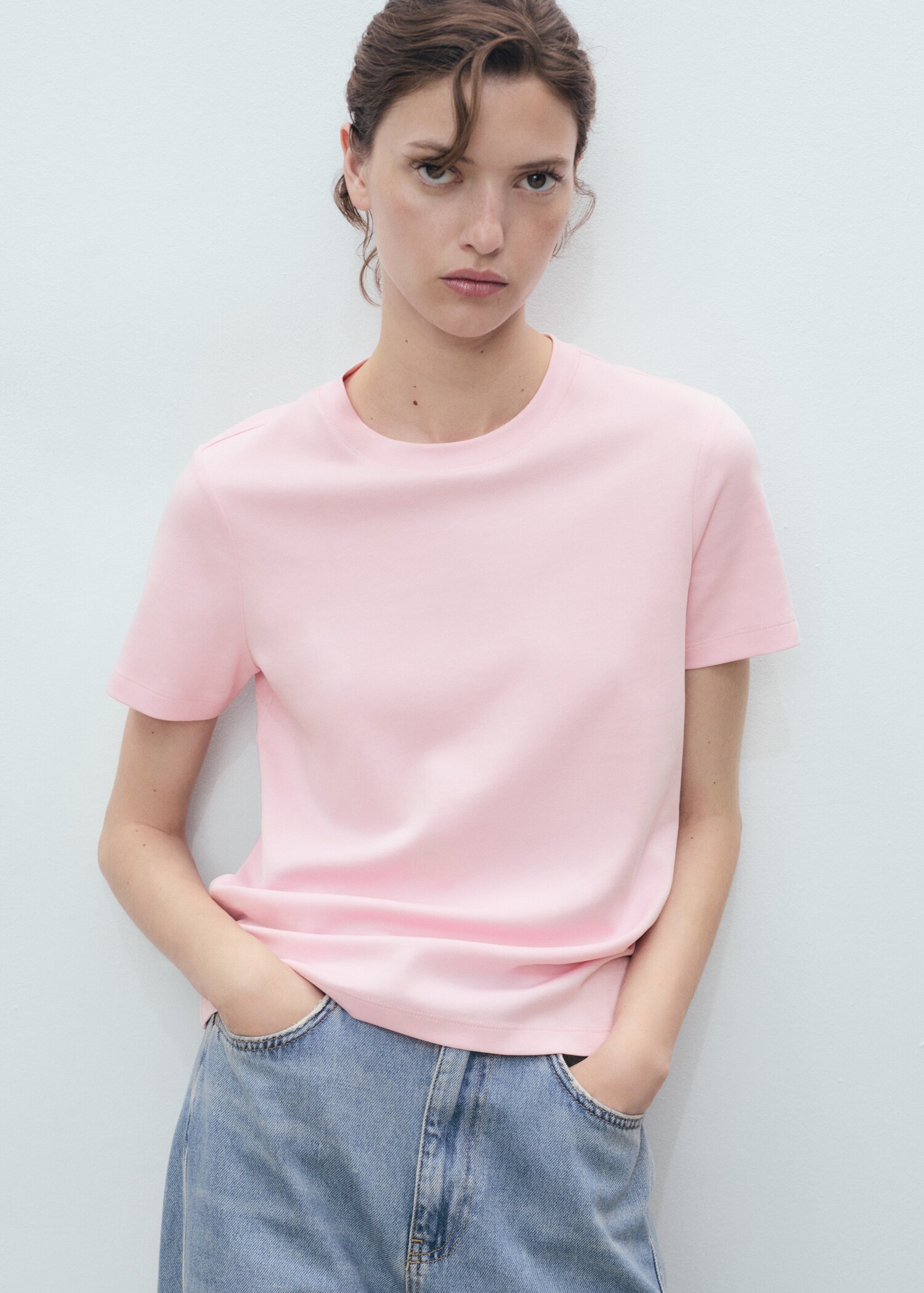 Cotton short-sleeved t-shirt - Medium plane