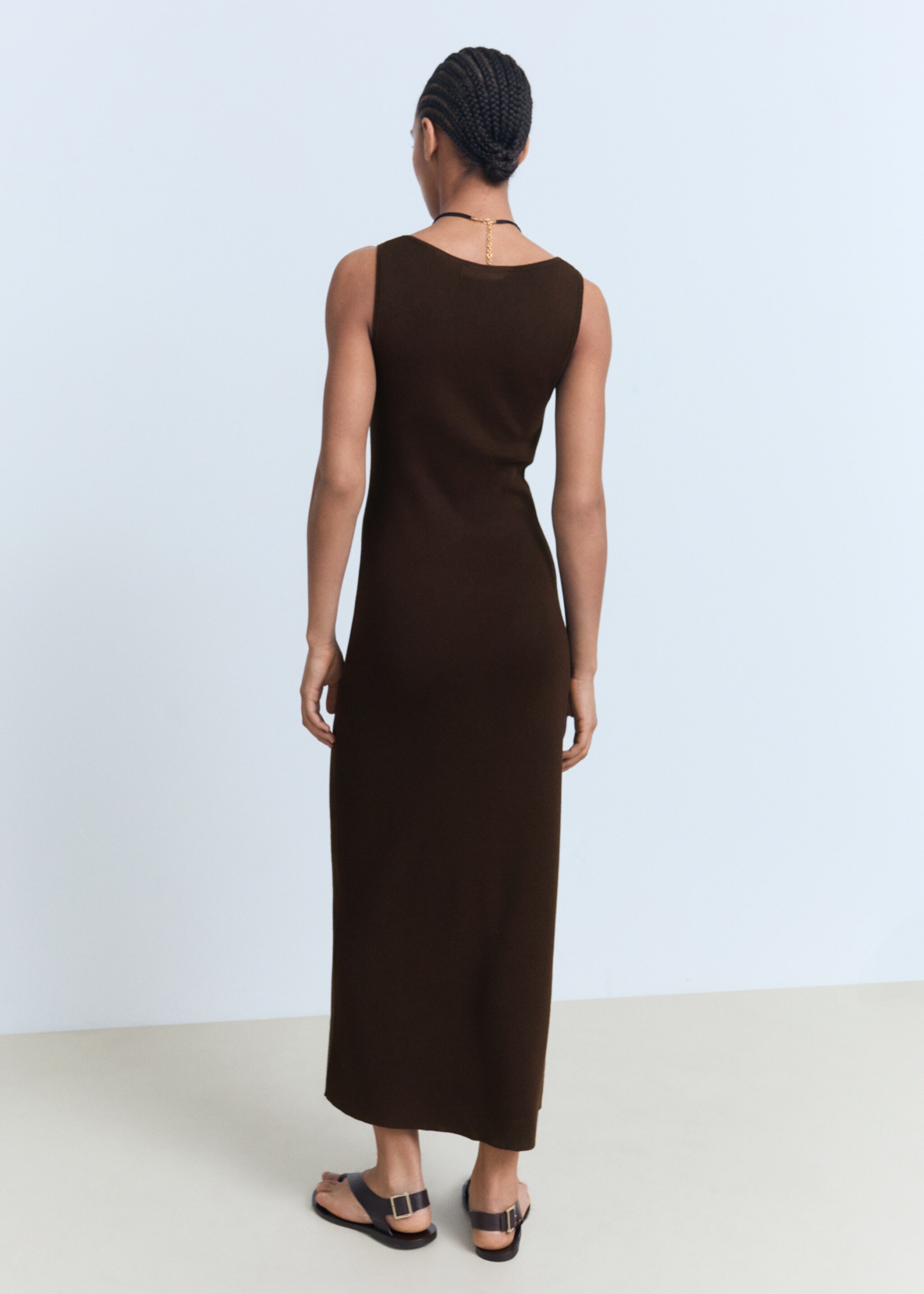 Knitted dress with bow neckline - Reverse of the article