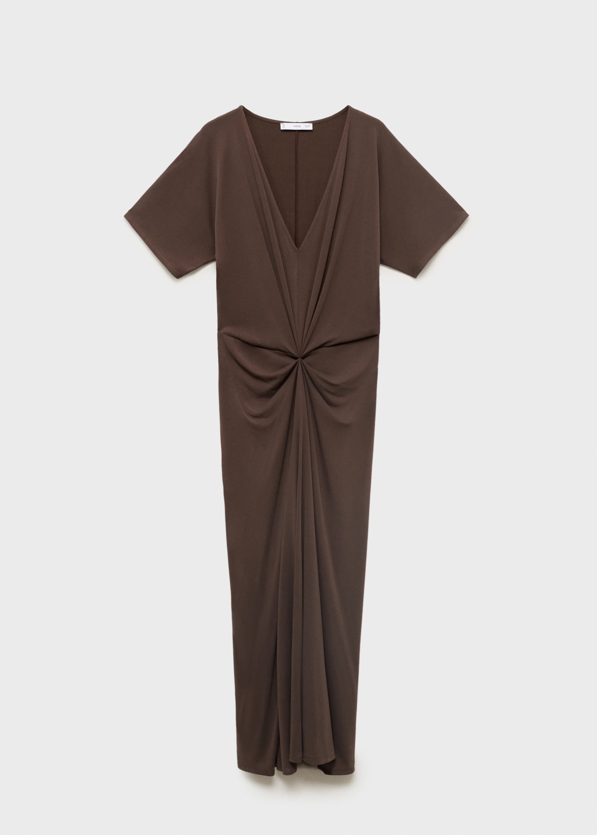 Vestido escote pico fruncido - Artículo sin modelo
