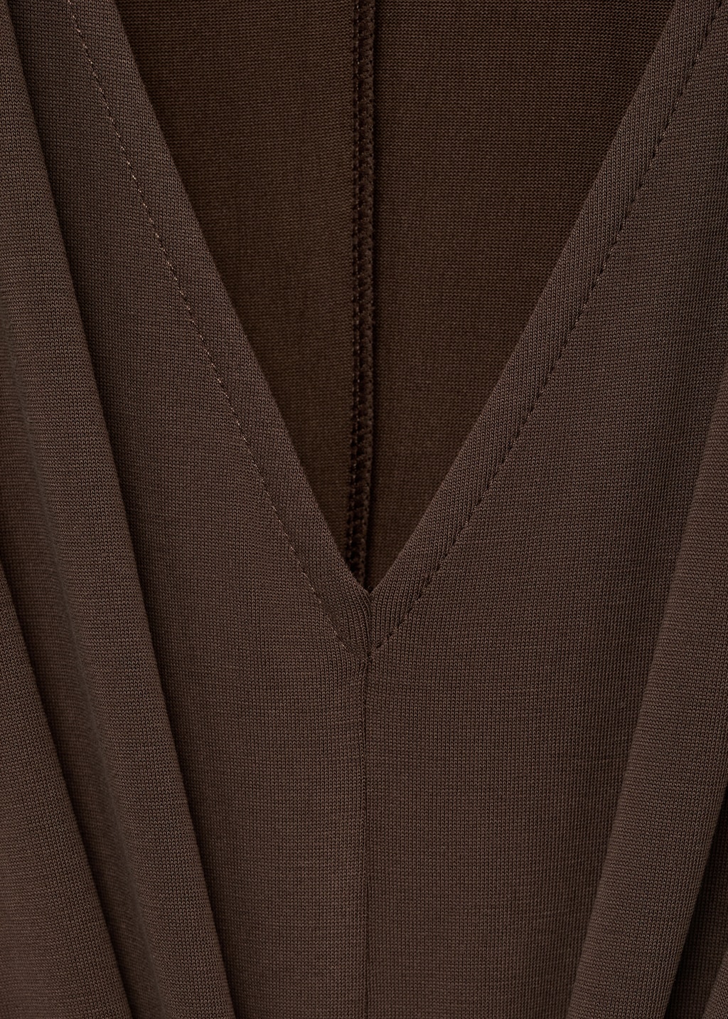 V-neck dress with gathered neckline