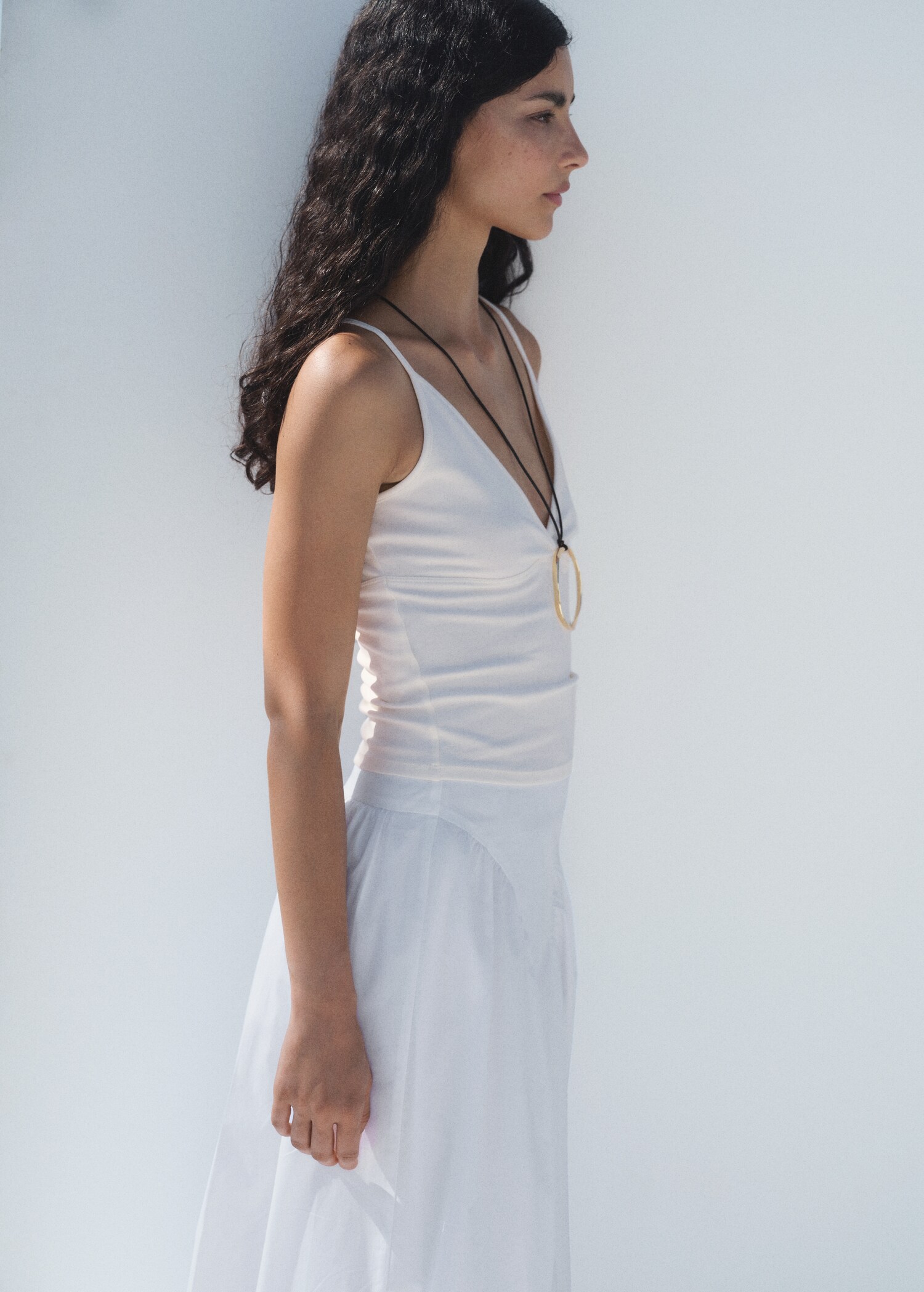 V-neck cotton top - Medium plane