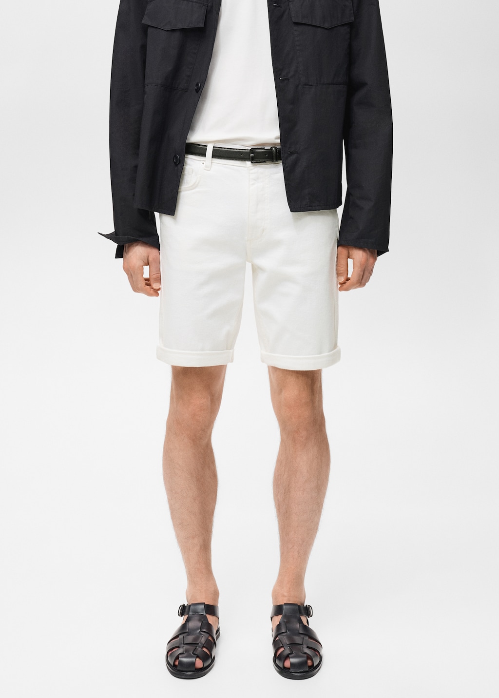 Solid Monty Chino shorts voor heren, bermuda, korte broek met riem van stretchmateriaal, regular fit, beige (dune 5409), XL