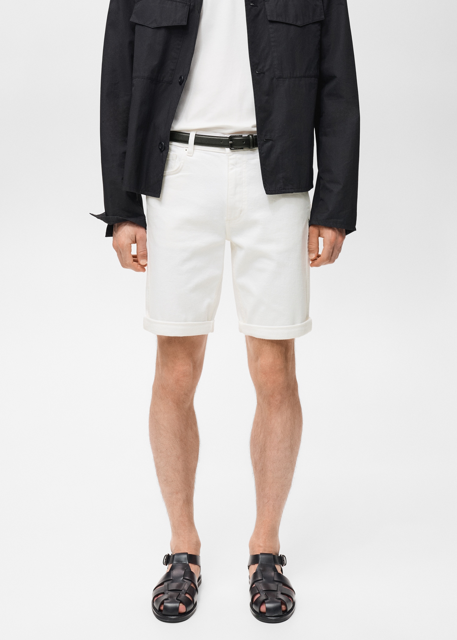Slim Fit-Jeans-Bermudashorts - Mittlere Ansicht