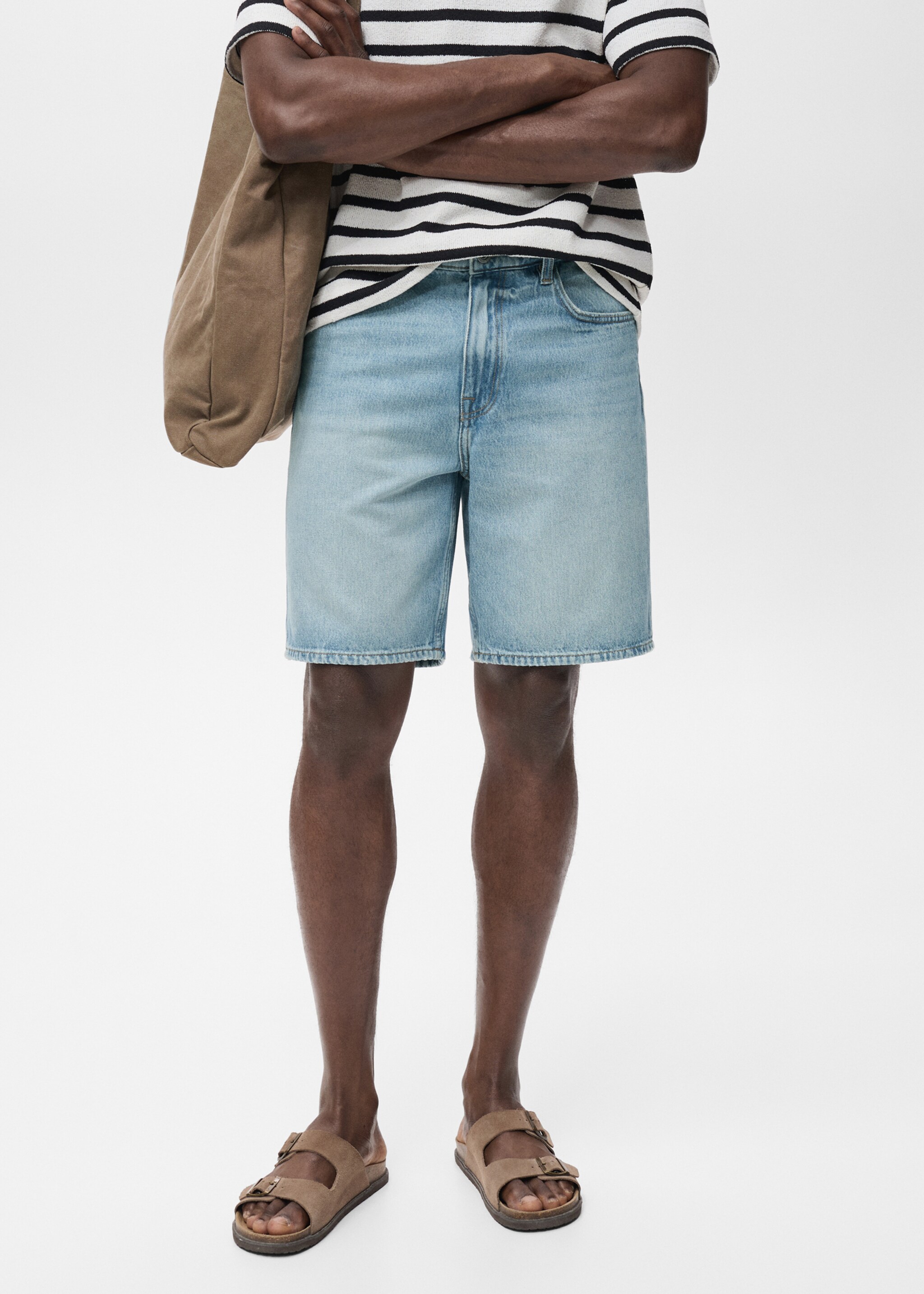 Bermudas vaqueras regular fit - Plano medio