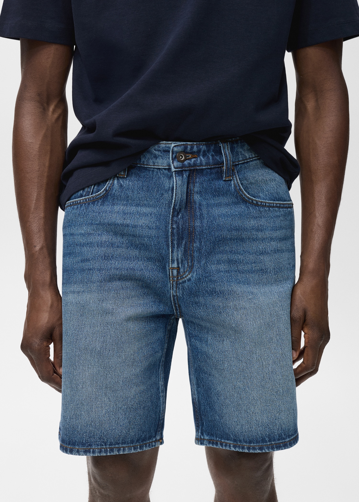 Regular-fit denim shorts - Details of the article 1