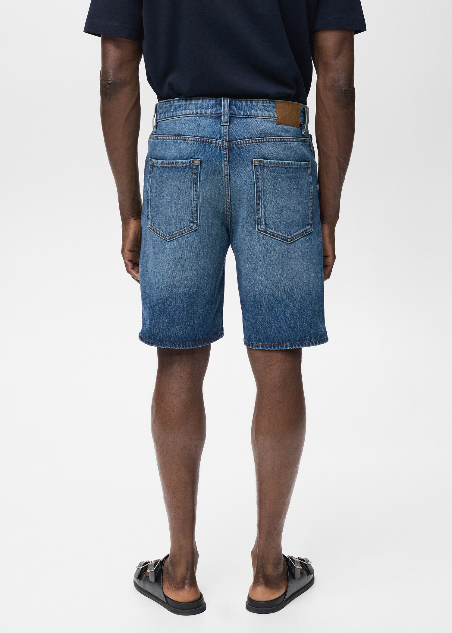 Regular-fit denim shorts - Reverse of the article