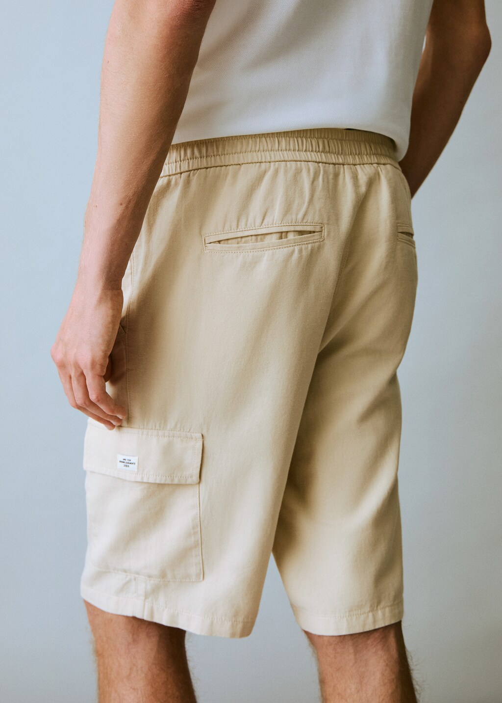 Cargo linen bermuda shorts