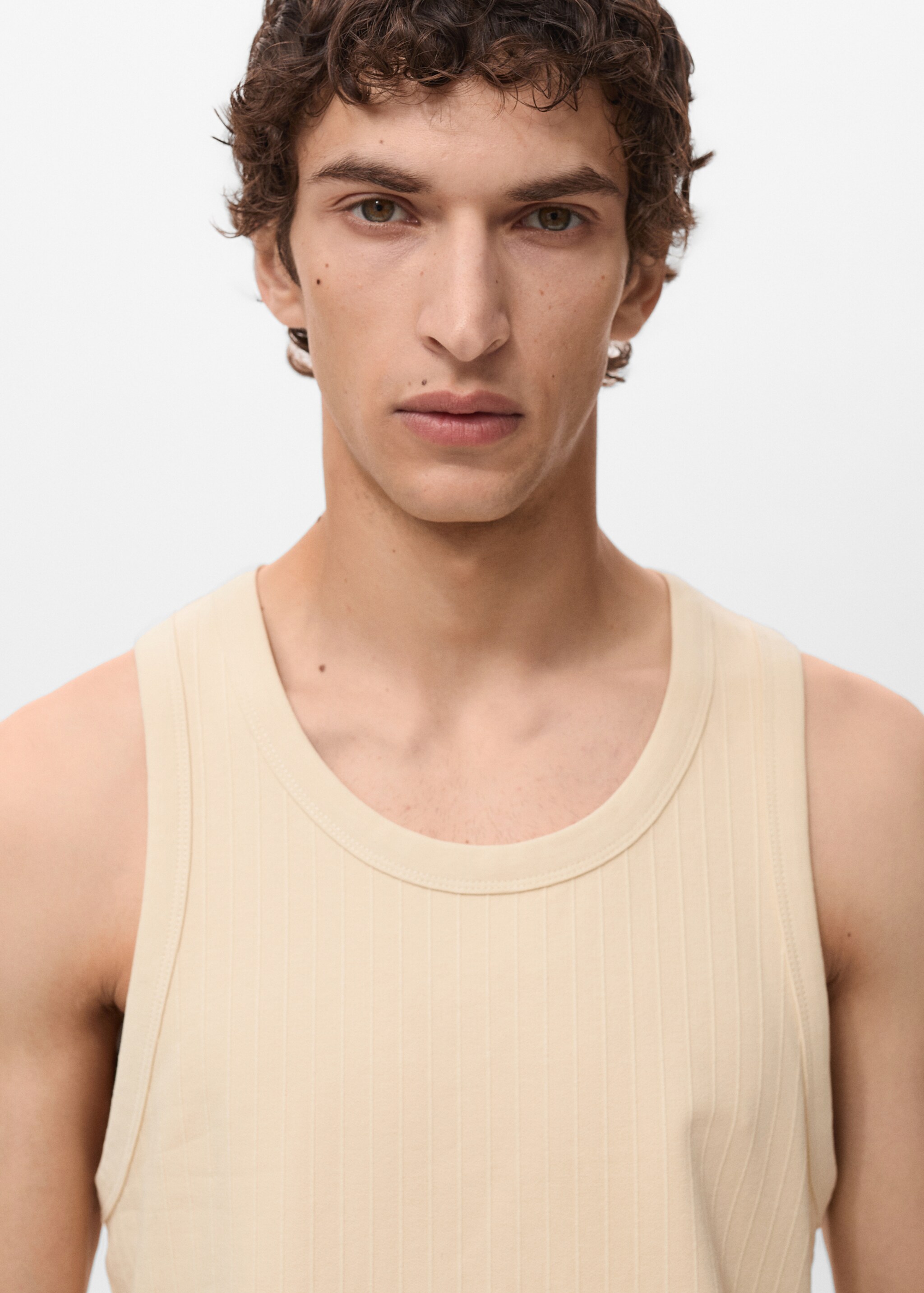 Striped strap T-shirt - Details of the article 1