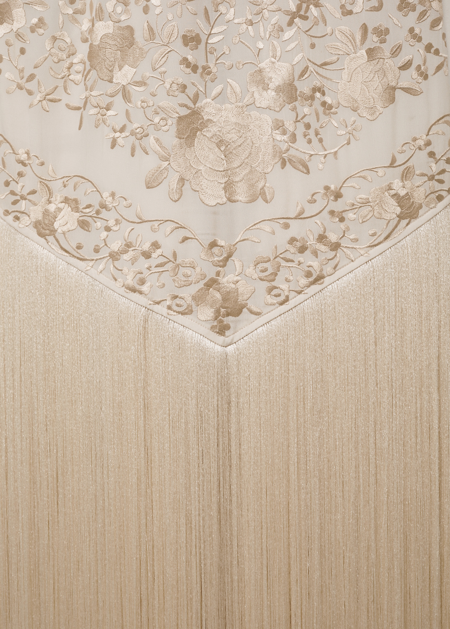 Vestido bordado flores detalle flecos - Detalle del artículo 0