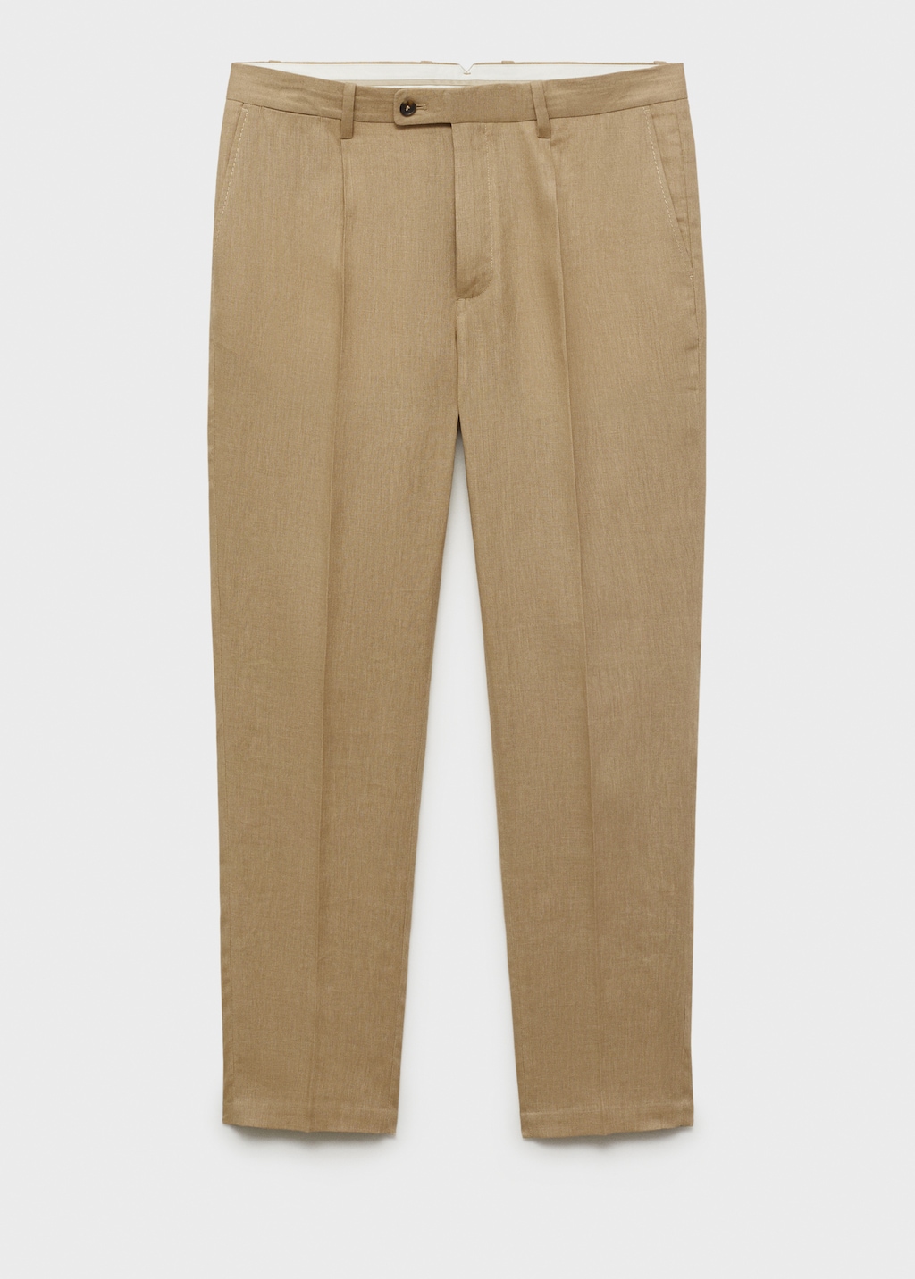 Slim-fit 100% linen pants